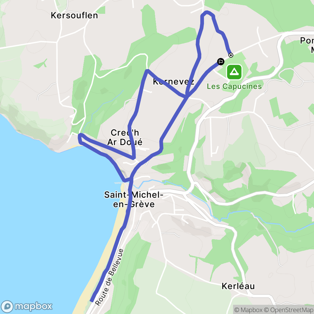 Trédrez-Locquémeau : carte du parcours de randonnée - France