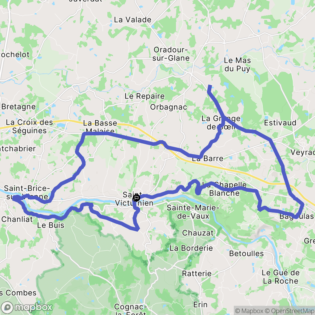 Saint-Victurnien : carte du parcours de randonnée - France