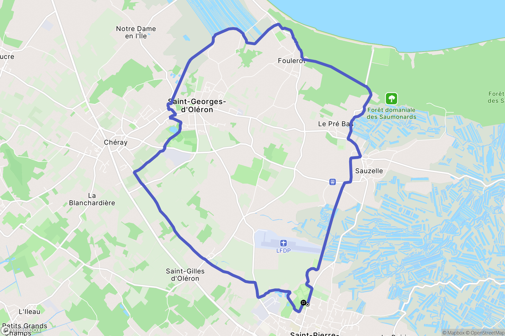 Saint-Pierre-d'Oléron : carte du parcours de randonnée - France