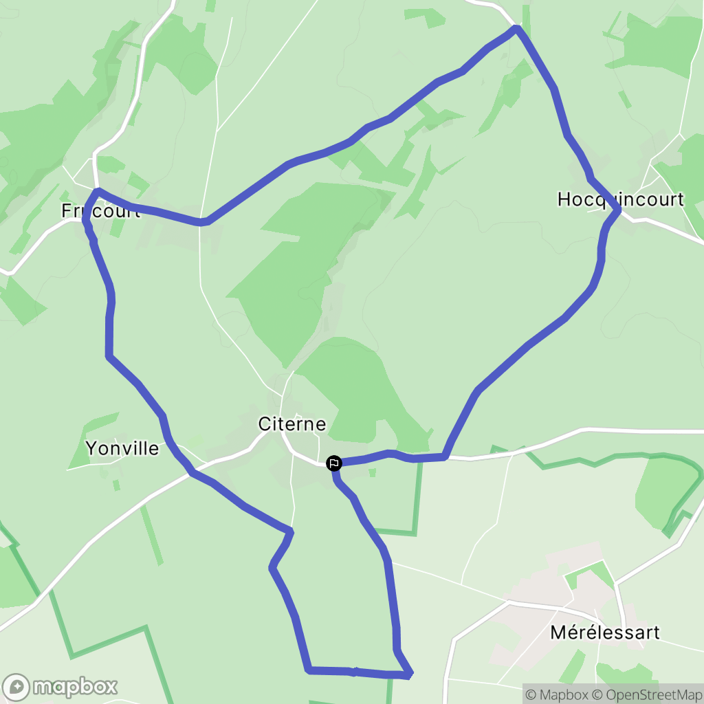 Citernes : carte du parcours de randonnée - France