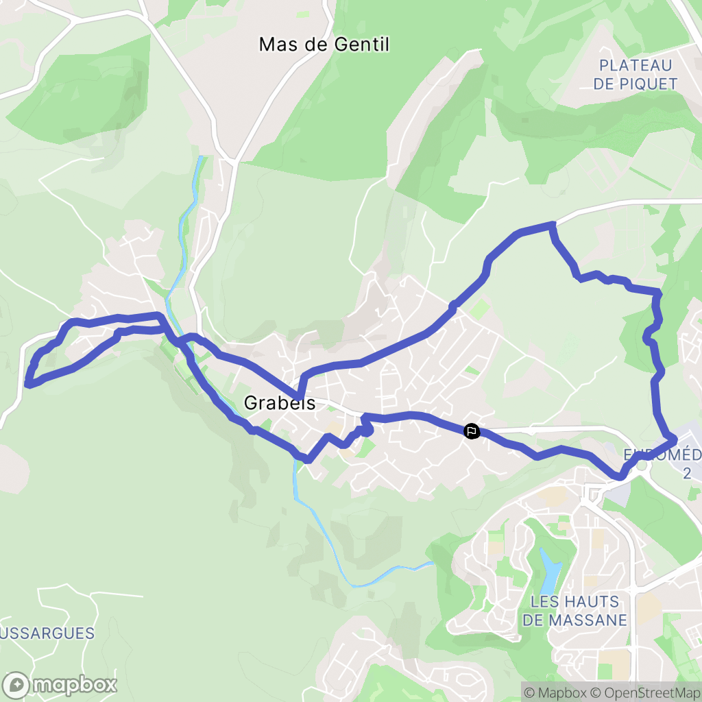 Grabels : carte du parcours de randonnée - France