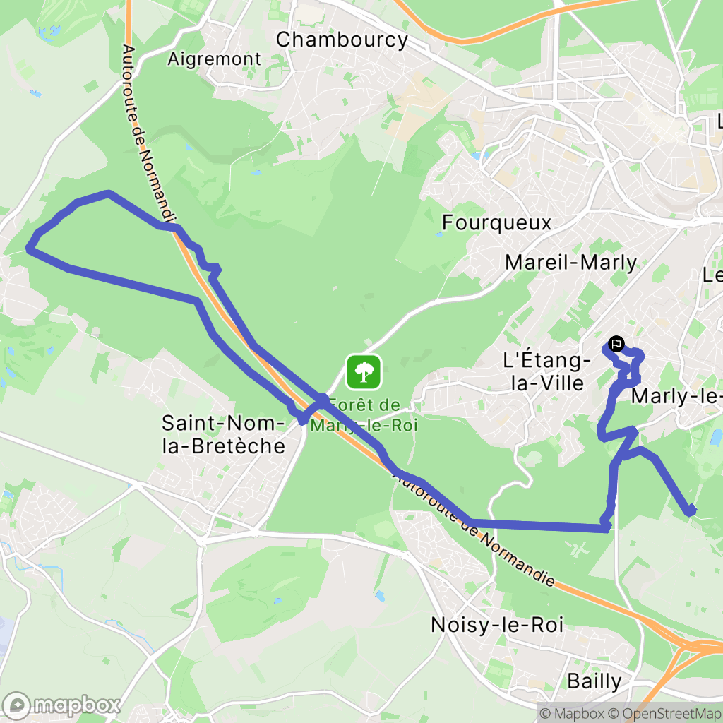 Marly-le-Roi : carte du parcours de randonnée - France
