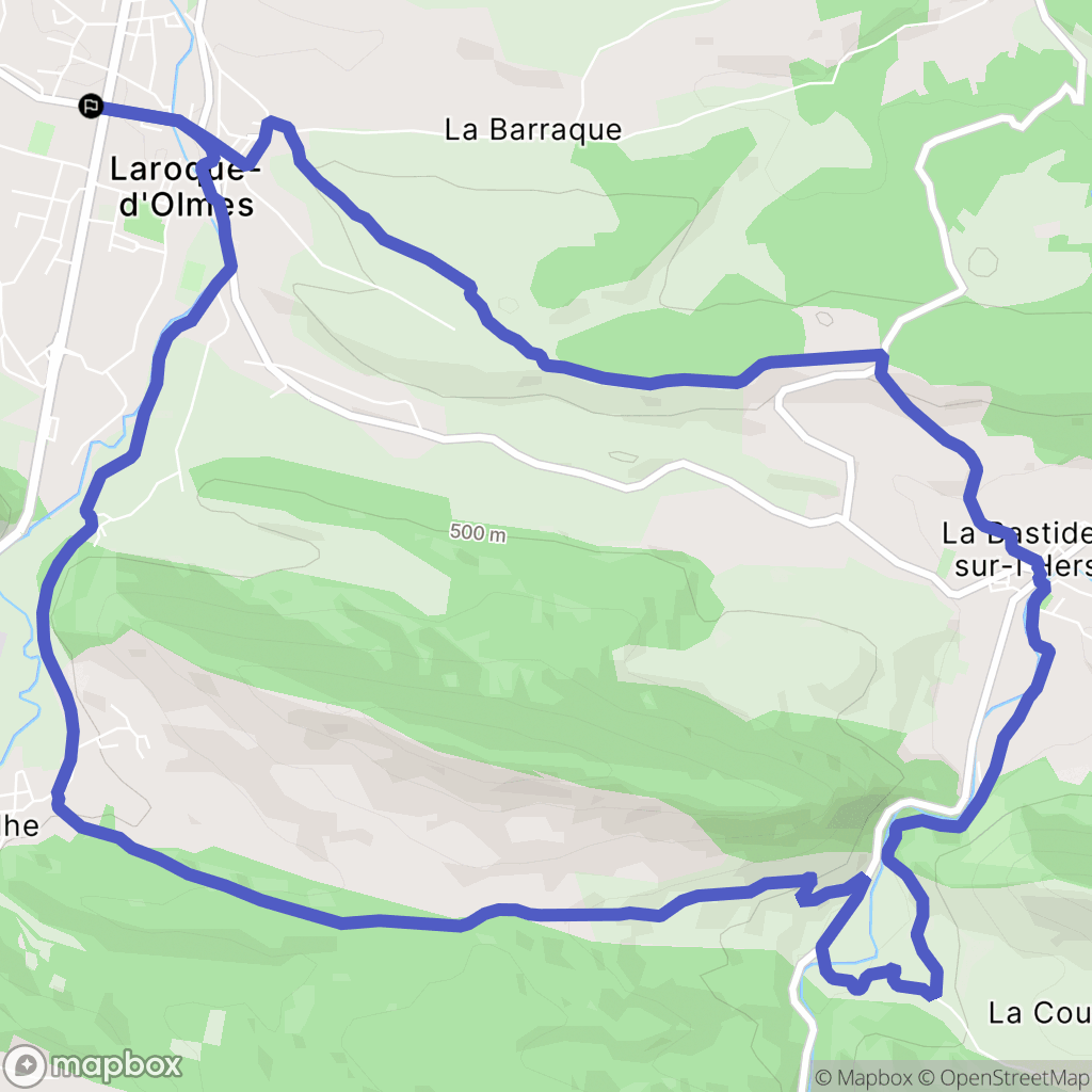 Laroque-d'Olmes : carte du parcours de randonnée - France