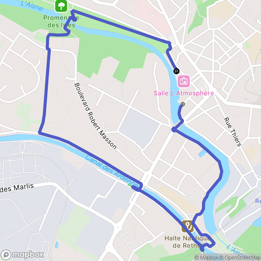 Rethel : carte du parcours de randonnée - France