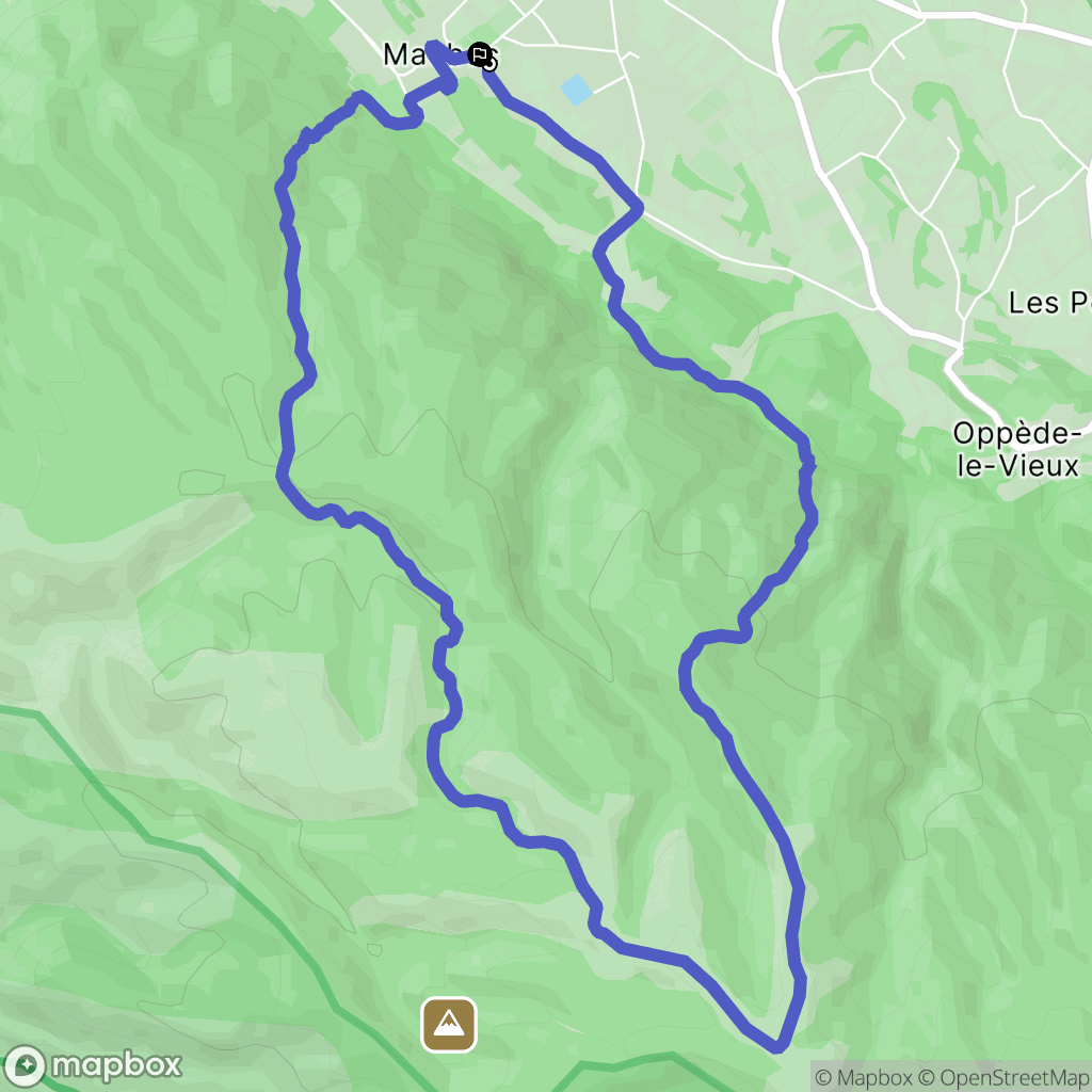 Maubec : carte du parcours de randonnée - France