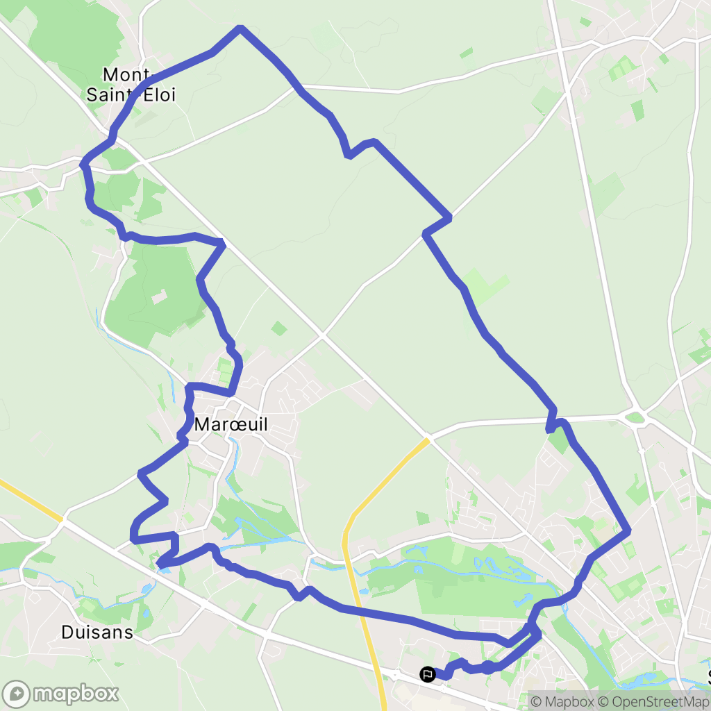 Arras : carte du parcours de randonnée - France