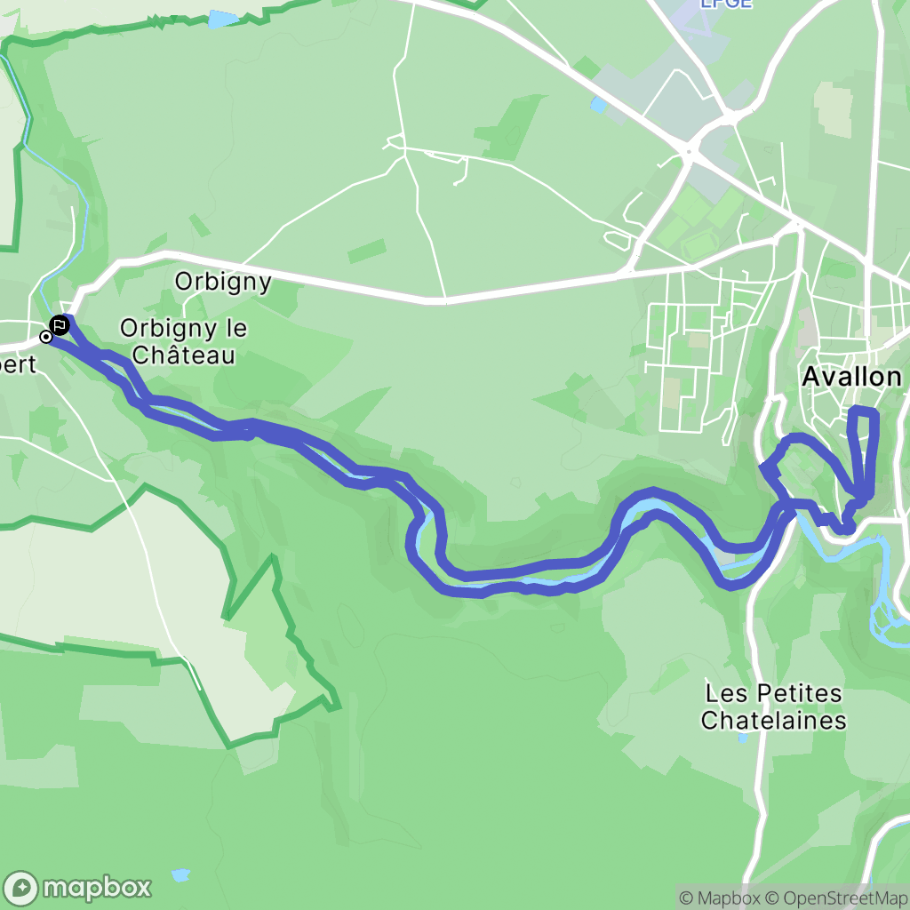 Pontaubert : carte du parcours de randonnée - France