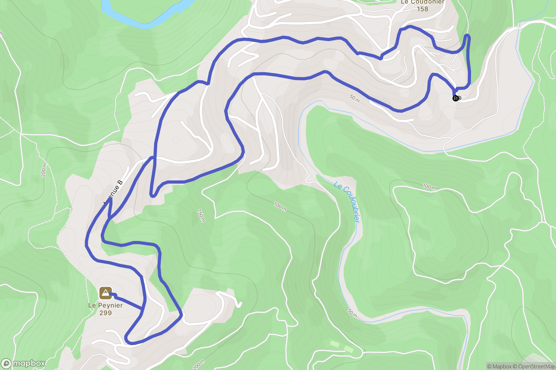 Le Muy : carte du parcours de randonnée - France