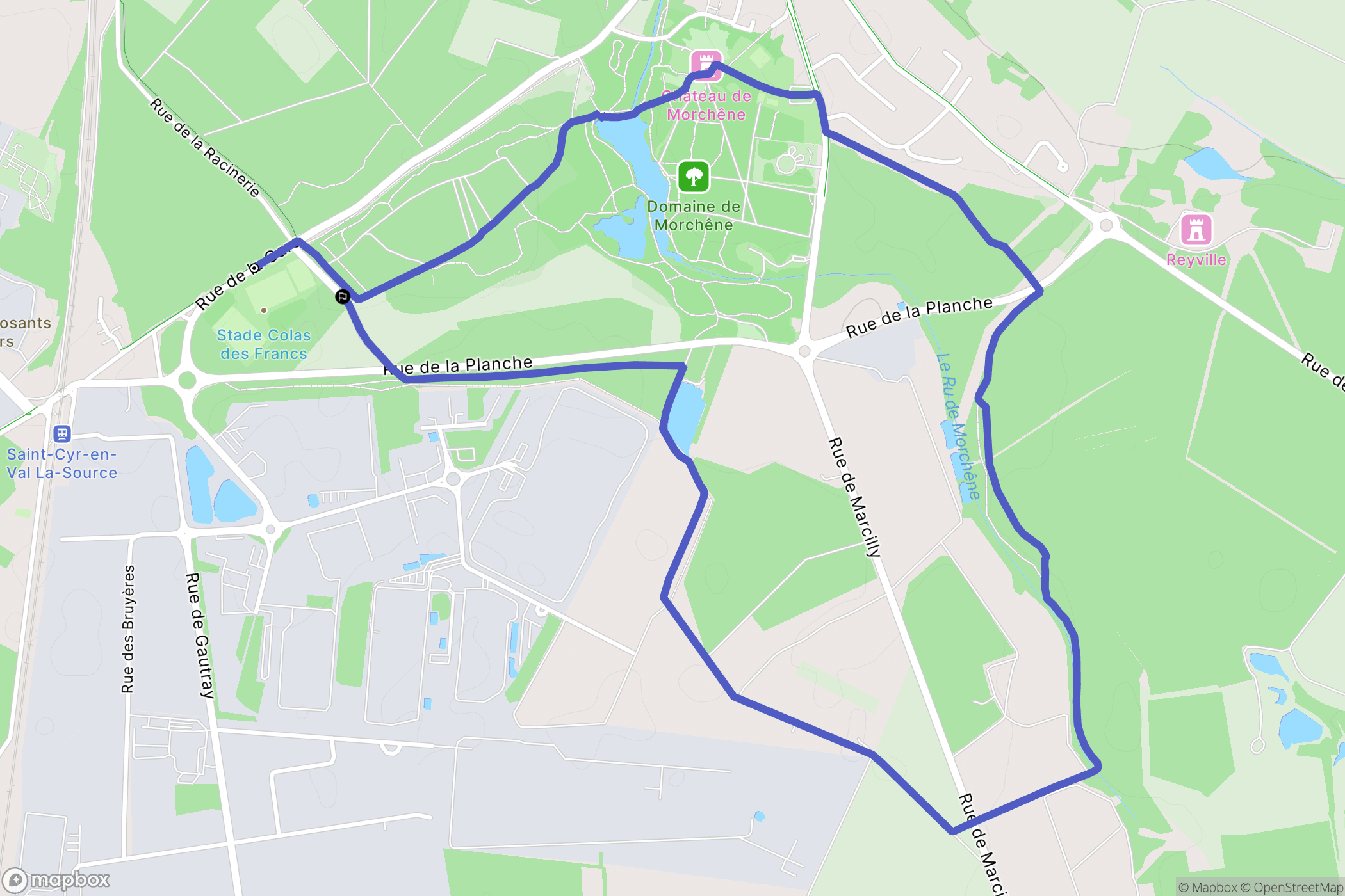 Saint-Cyr-en-Val : carte du parcours de randonnée - France
