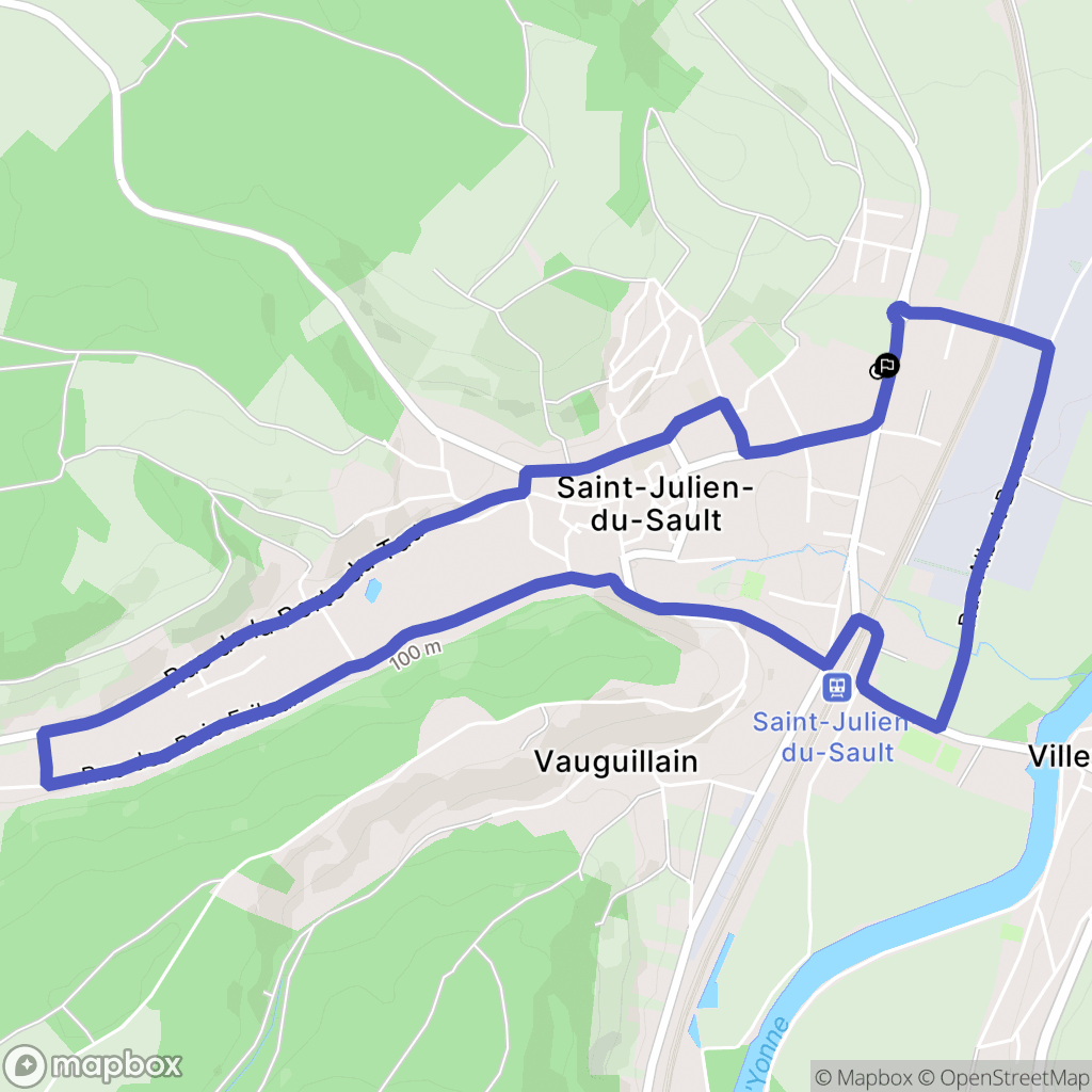 Saint-Julien-du-Sault : carte du parcours de randonnée - France