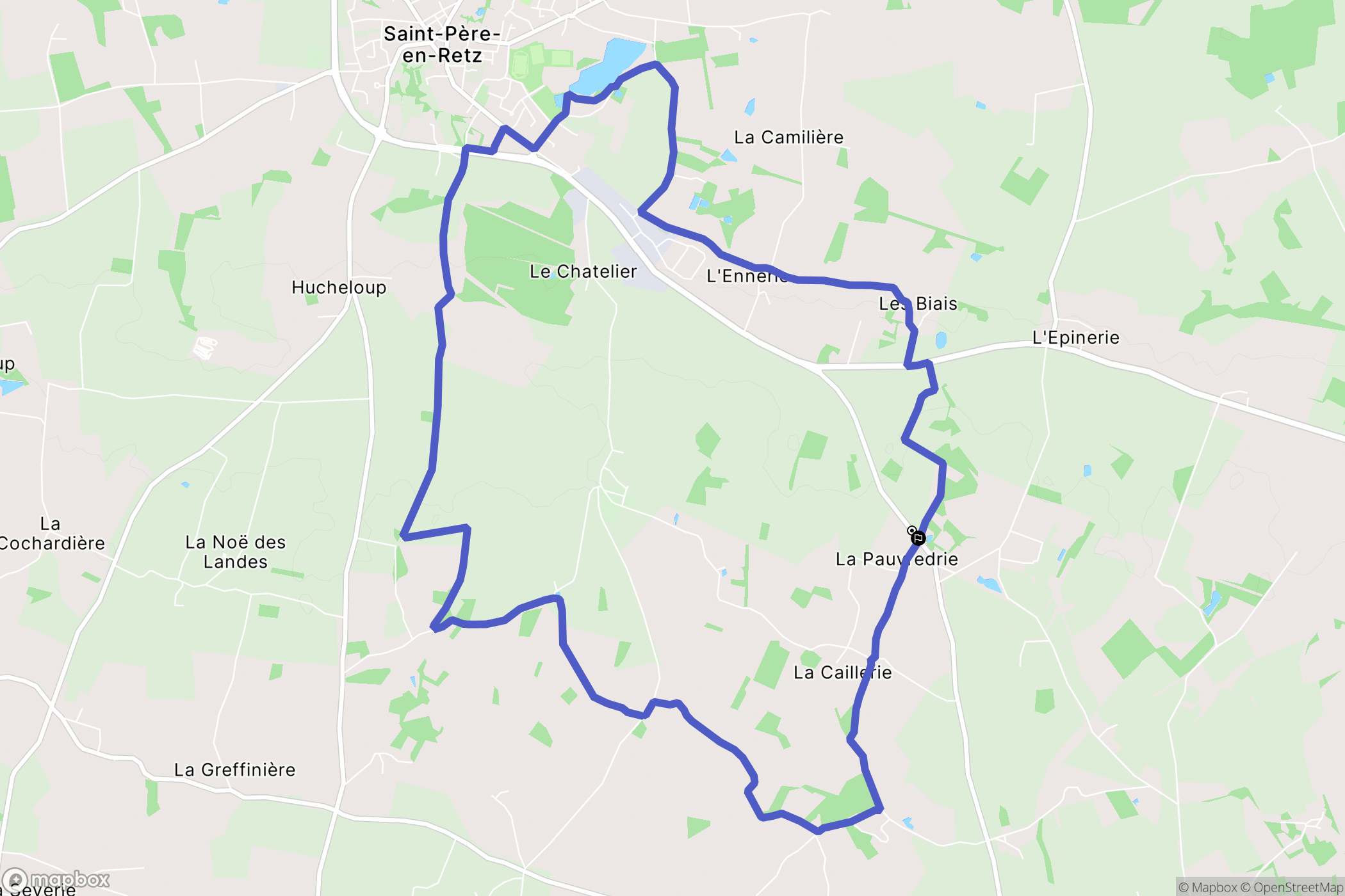 Chauve : carte du parcours de randonnée - France