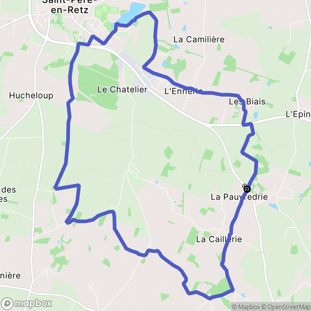 Chauve : carte du parcours de randonnée - France