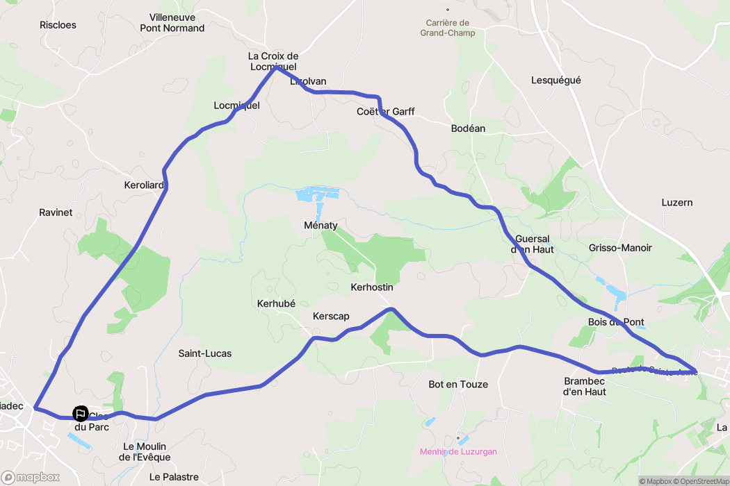 Plumergat : carte du parcours de randonnée - France