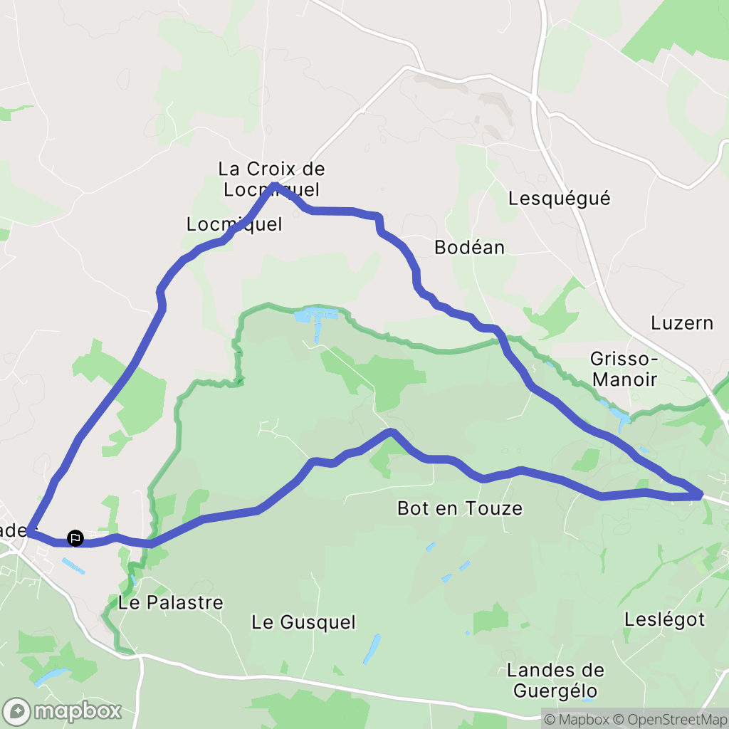 Plumergat : carte du parcours de randonnée - France
