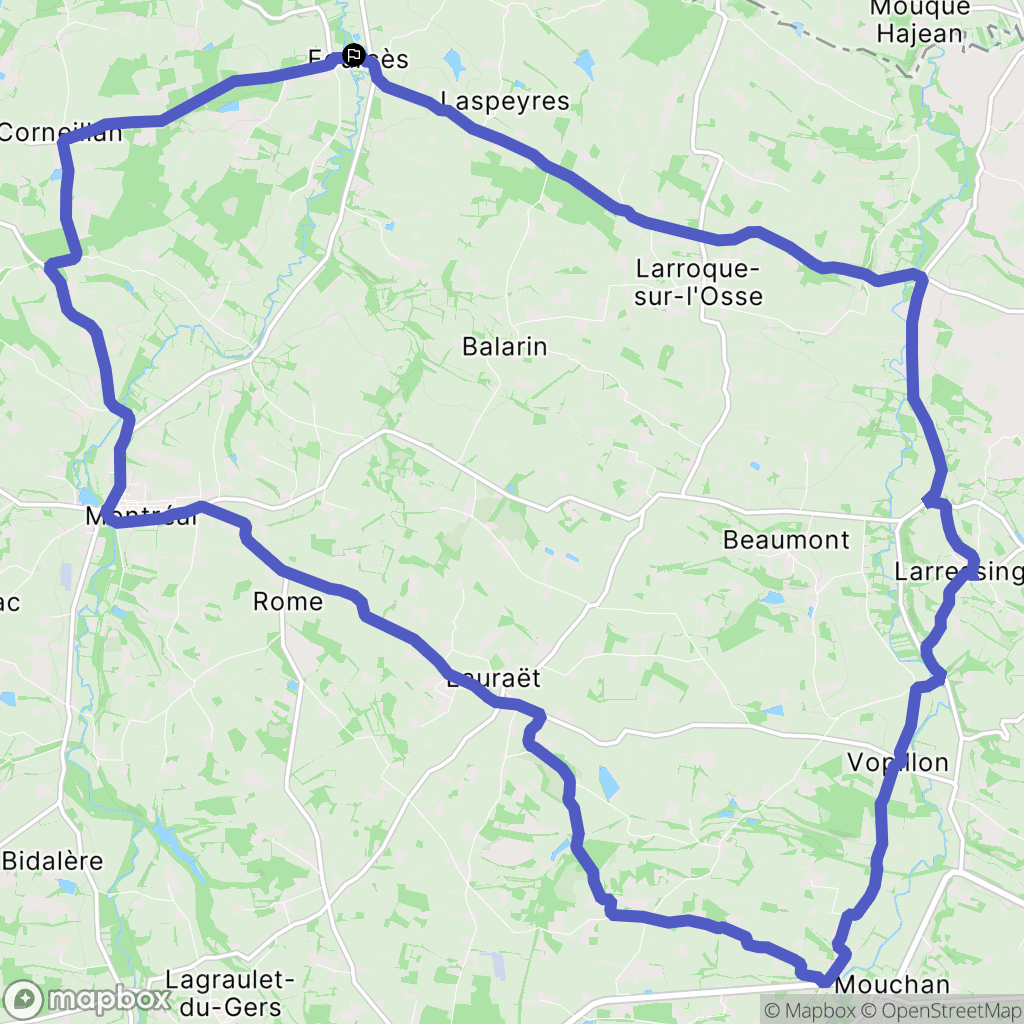 Fourcès : carte du parcours de randonnée - France