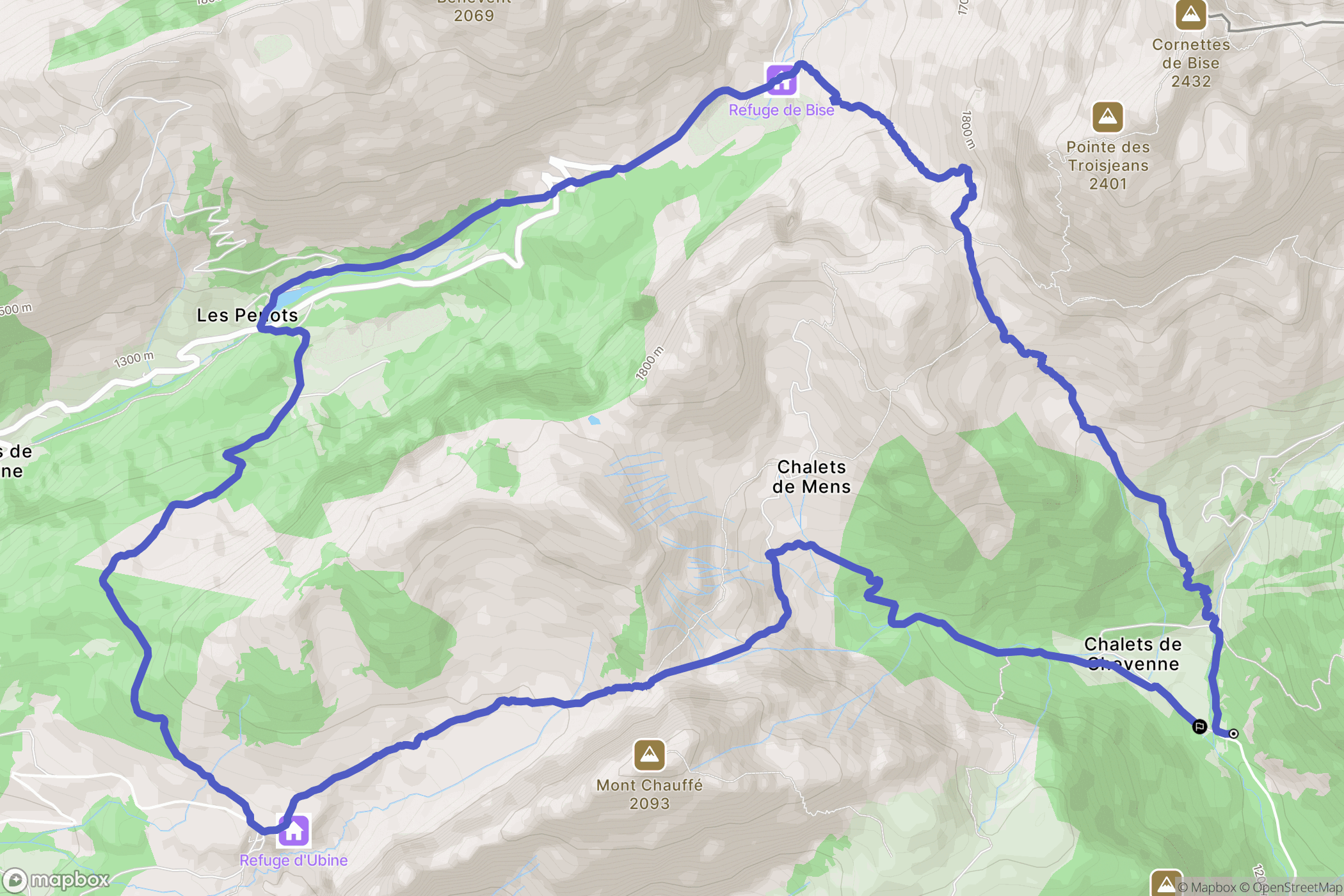 La Chapelle-d'Abondance : carte du parcours de randonnée - France