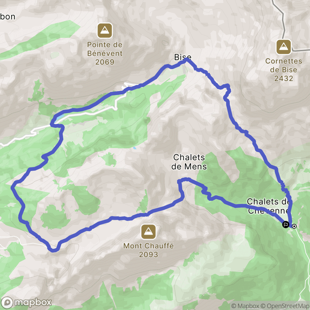 La Chapelle-d'Abondance : carte du parcours de randonnée - France