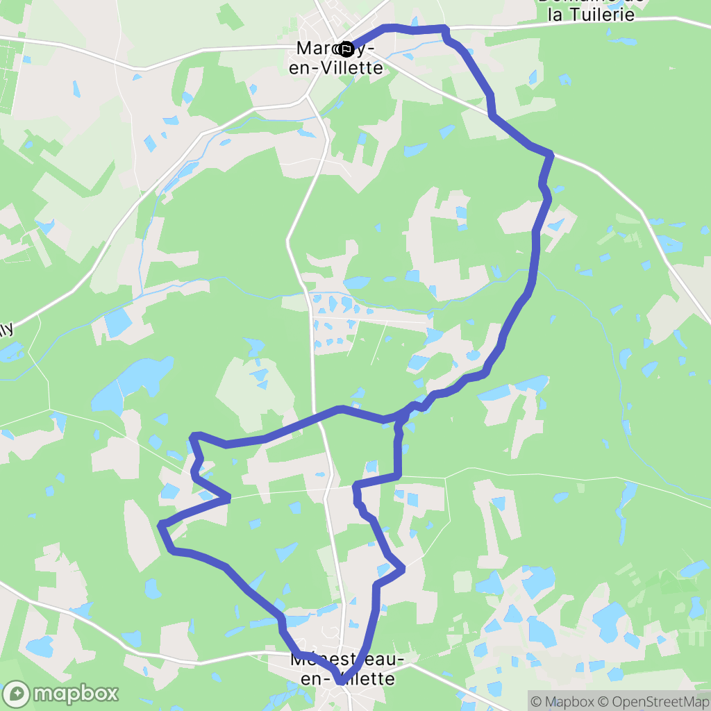 Marcilly-en-Villette : carte du parcours de randonnée - France