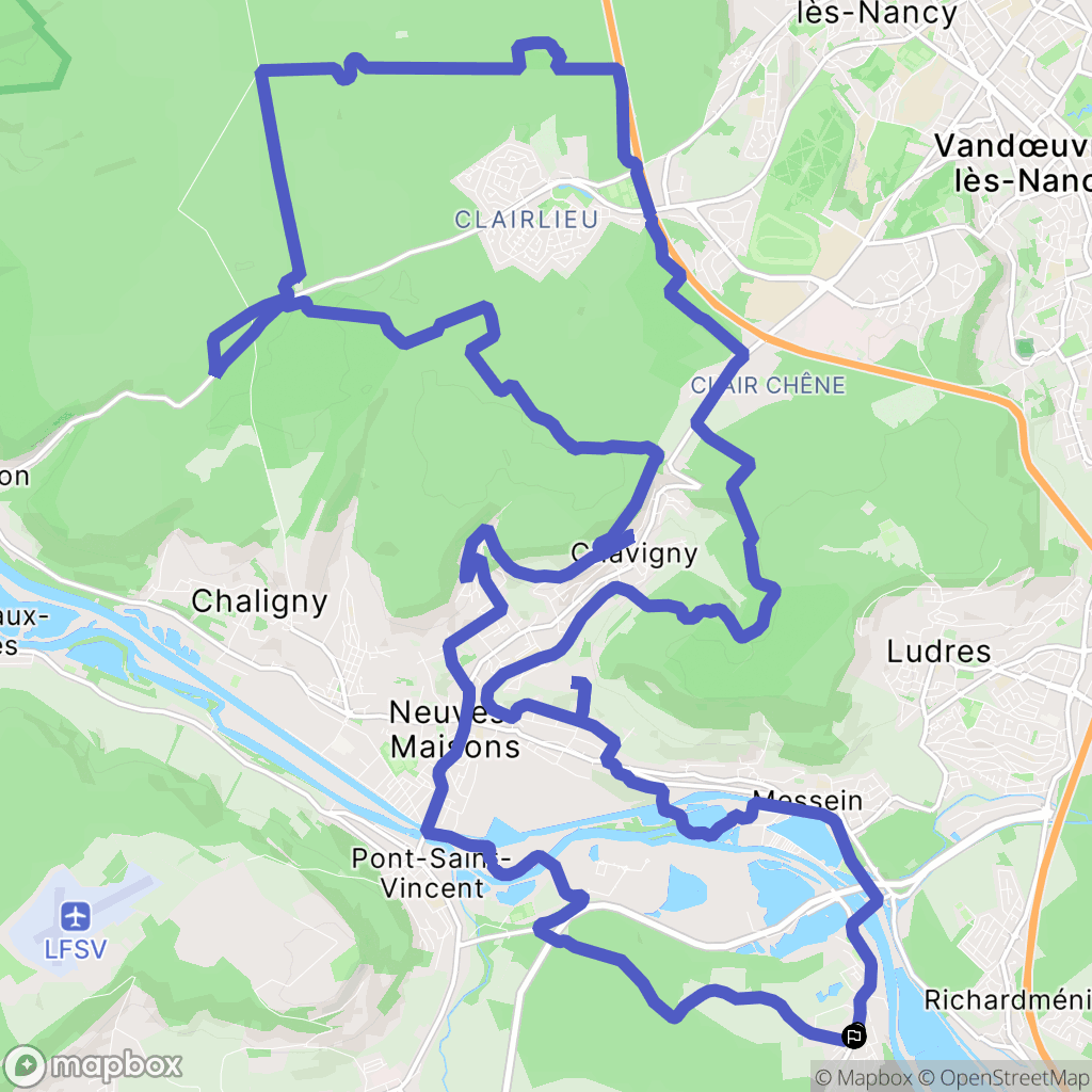 Méréville : carte du parcours de randonnée - France