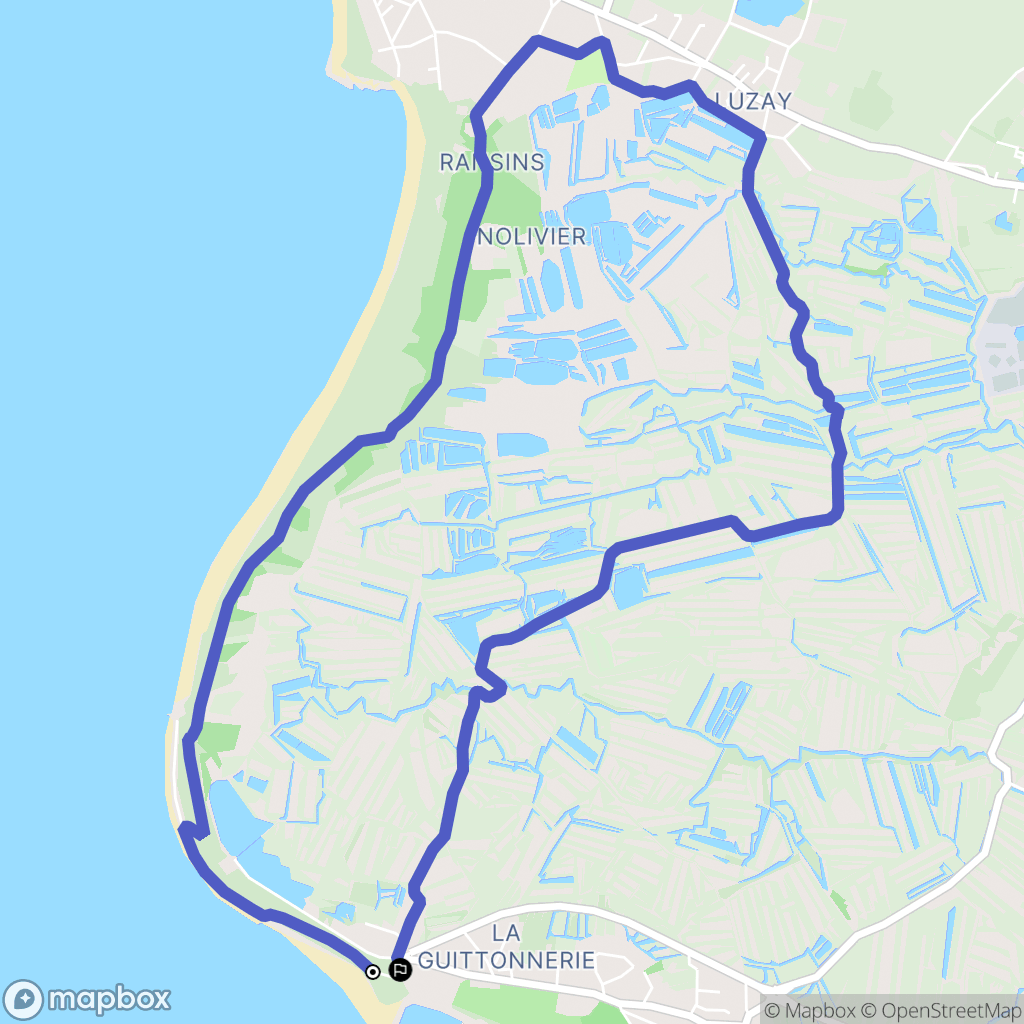 L'Épine : carte du parcours de randonnée - France