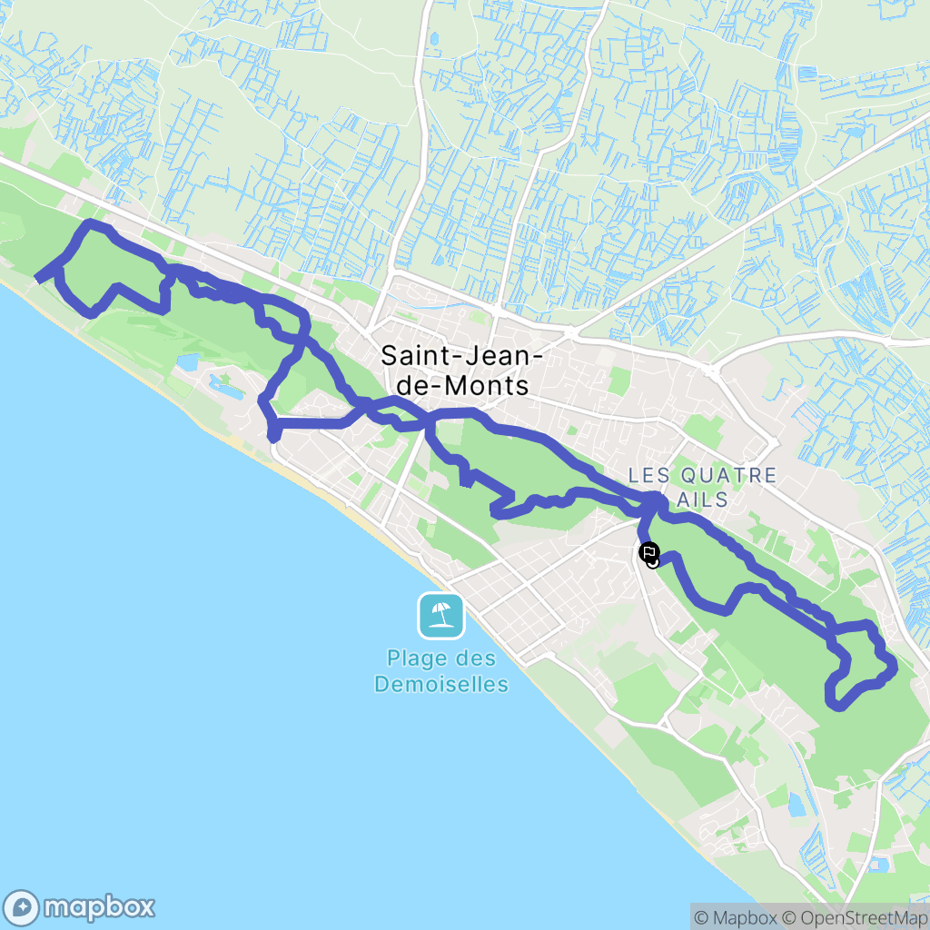 Saint-Jean-de-Monts : carte du parcours de randonnée - France