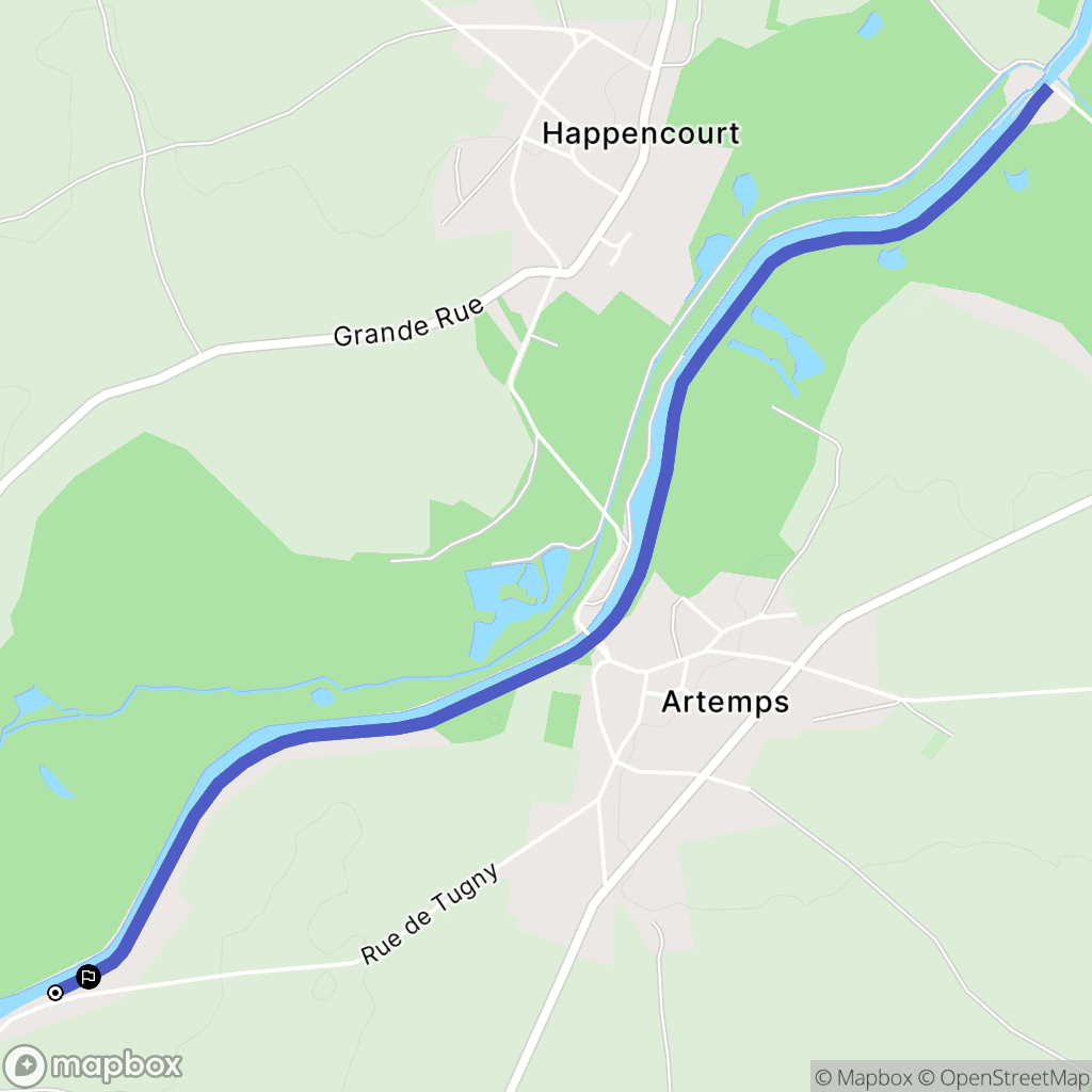 Artemps : carte du parcours de randonnée - France