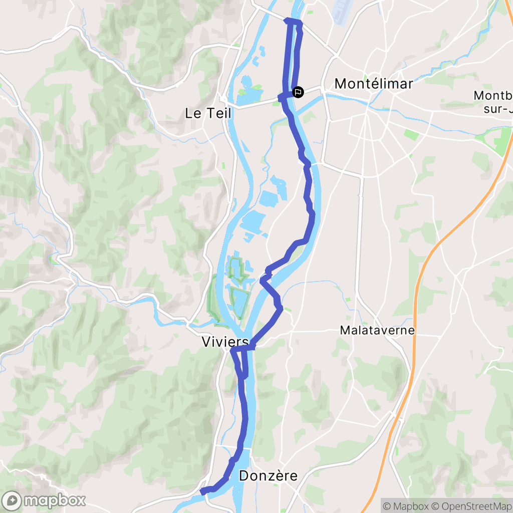 Montélimar : carte du parcours de randonnée - France