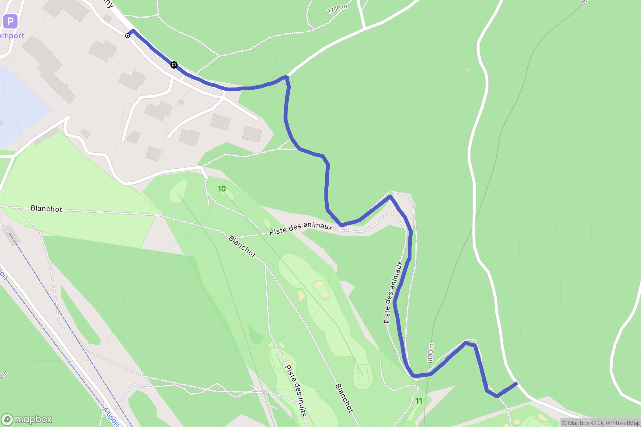 Les Allues : carte du parcours de randonnée - France