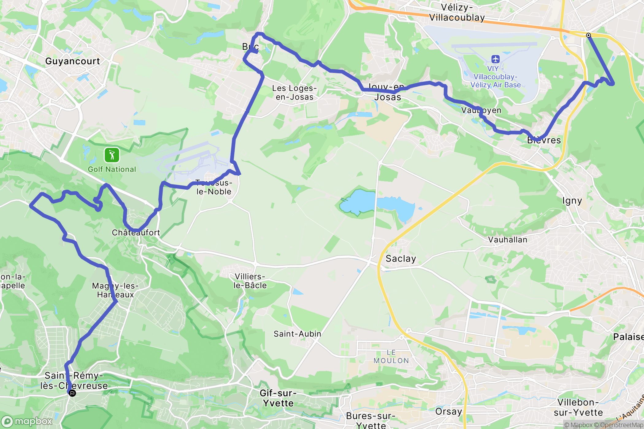 Châtenay-Malabry : carte du parcours de randonnée - France