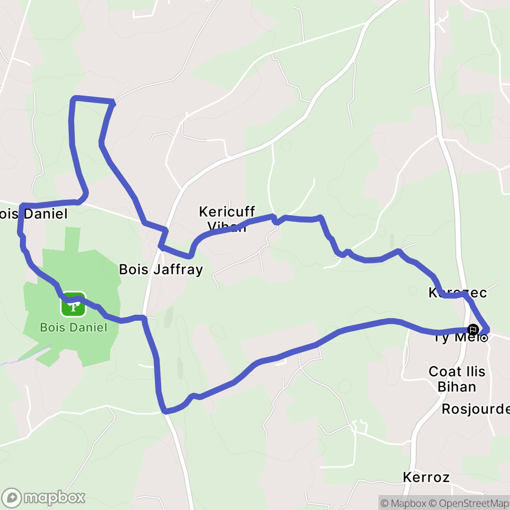 Tourch : carte du parcours de randonnée - France