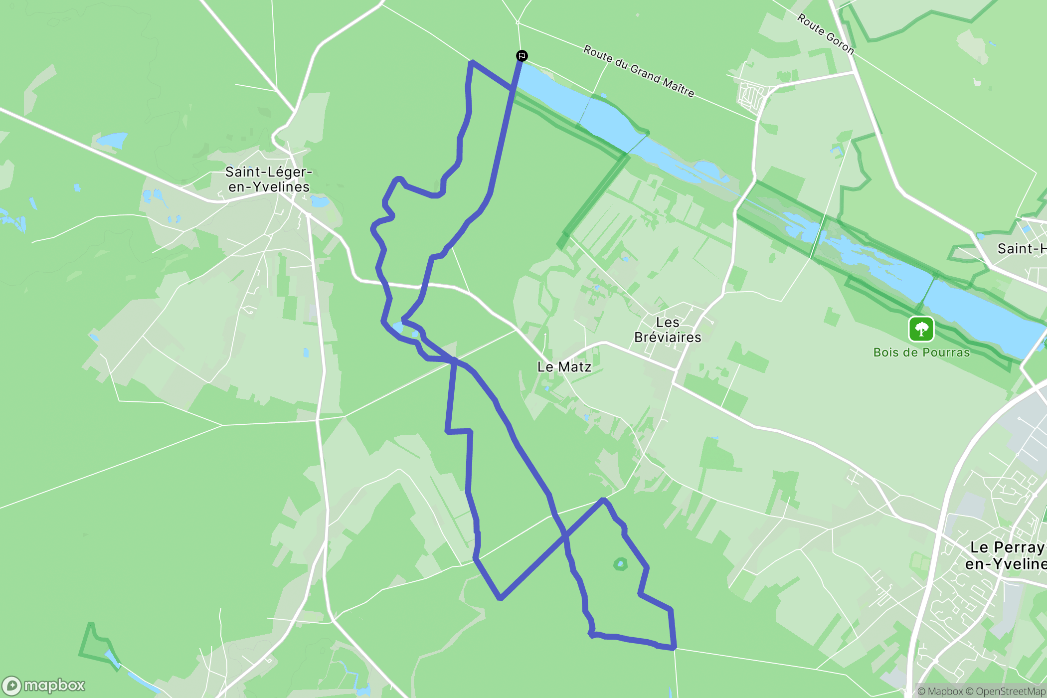 Les Bréviaires : carte du parcours de randonnée - France