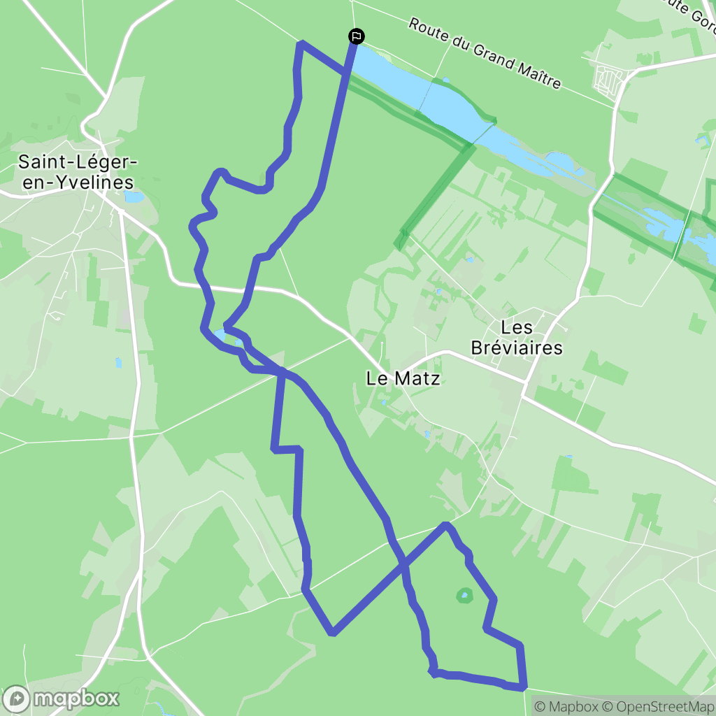 Les Bréviaires : carte du parcours de randonnée - France