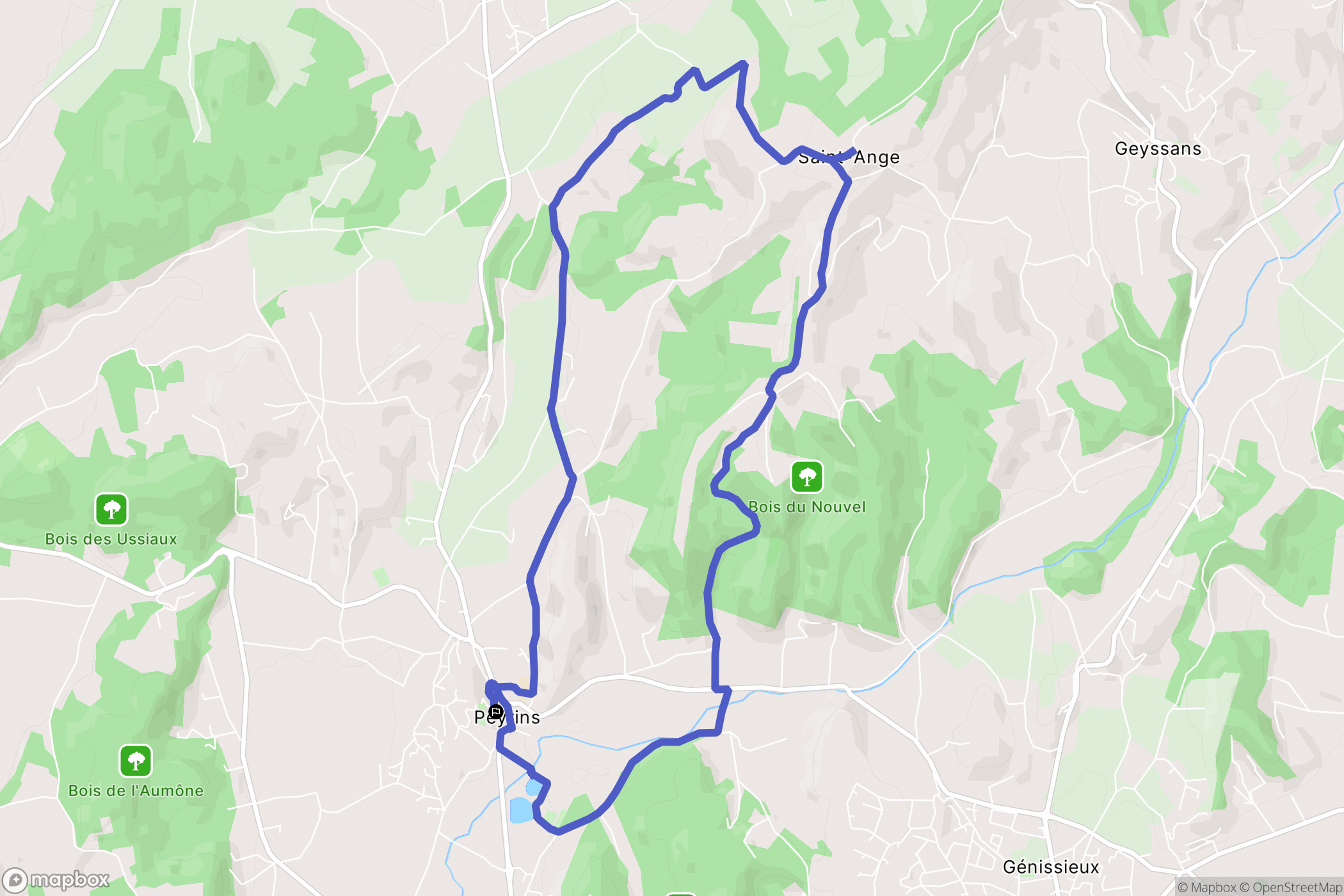 Peyrins : carte du parcours de randonnée - France
