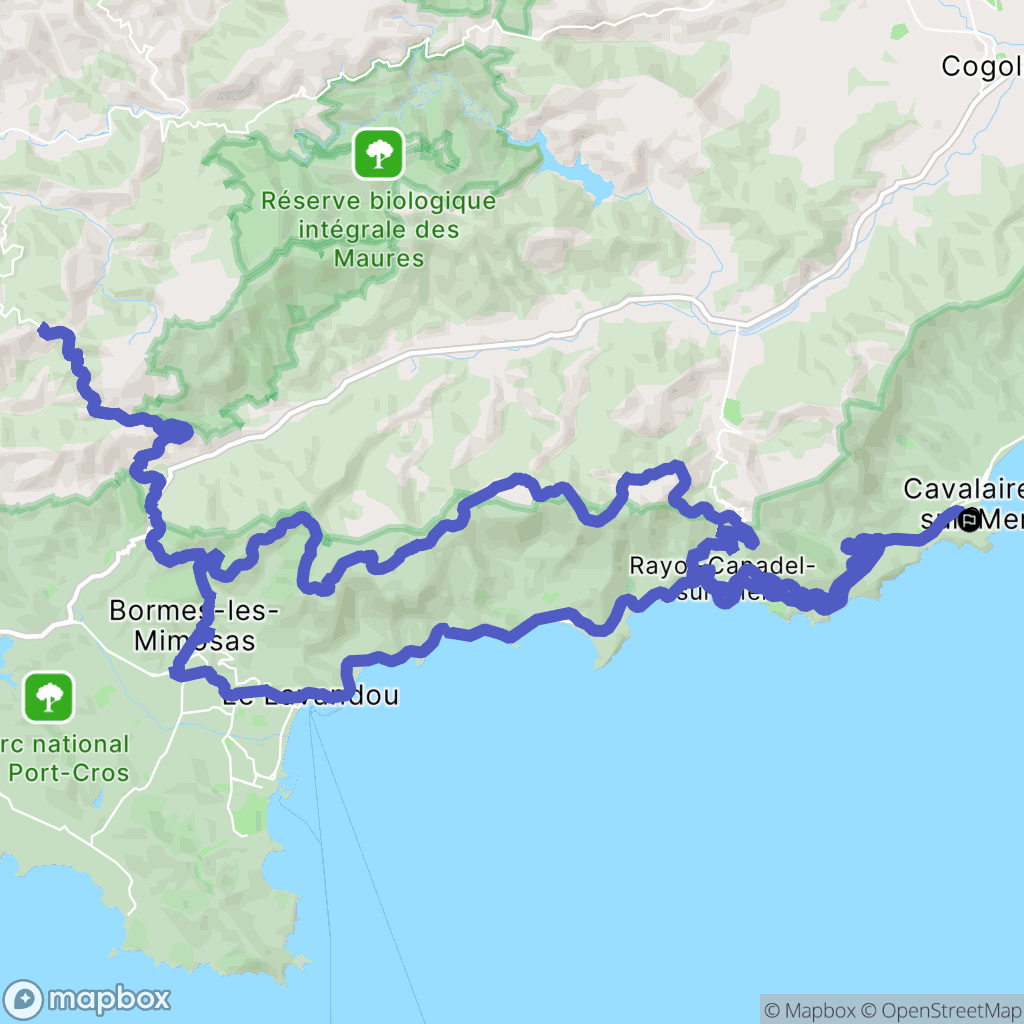 Cavalaire-sur-Mer : carte du parcours de randonnée - France