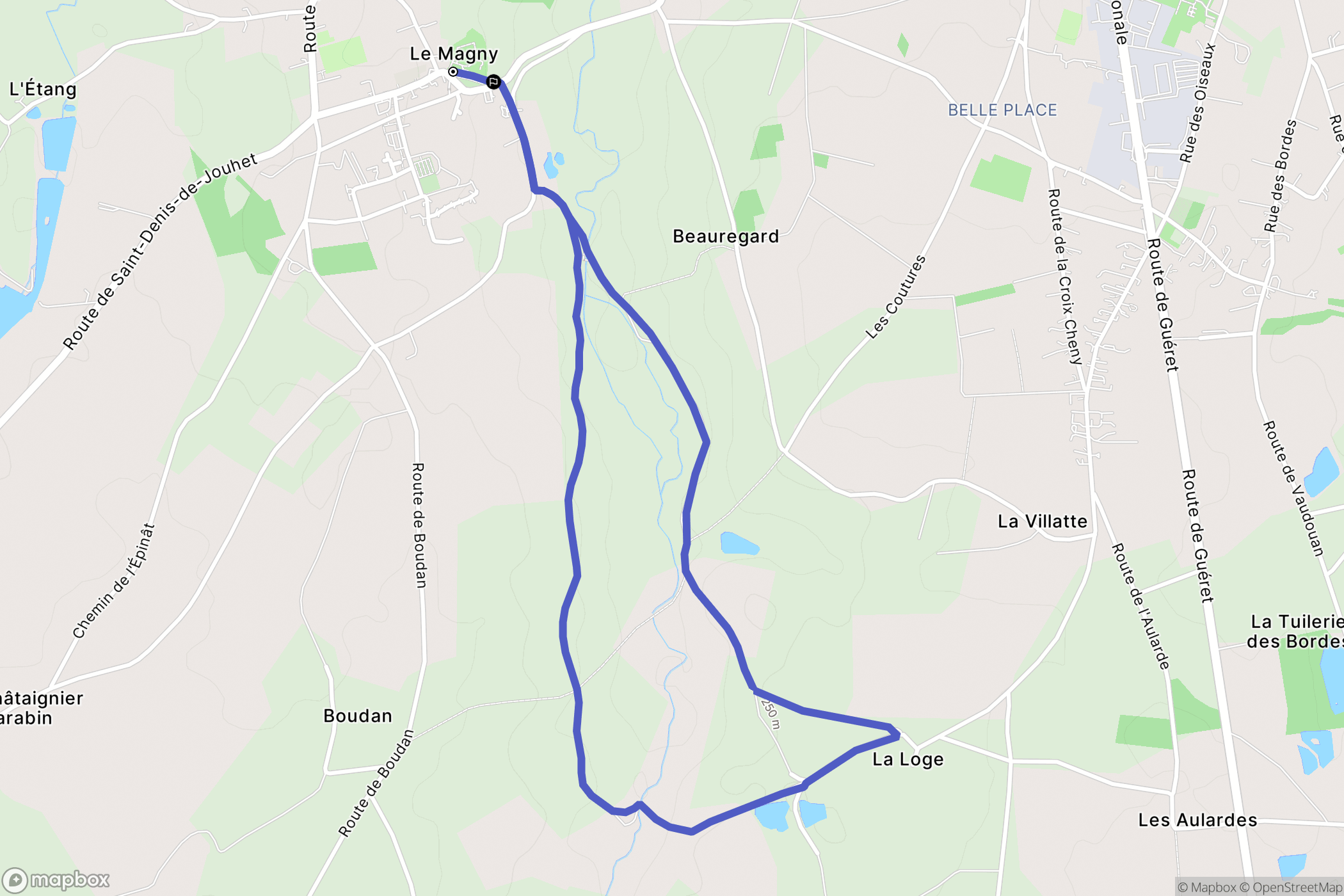 Le Magny : carte du parcours de randonnée - France