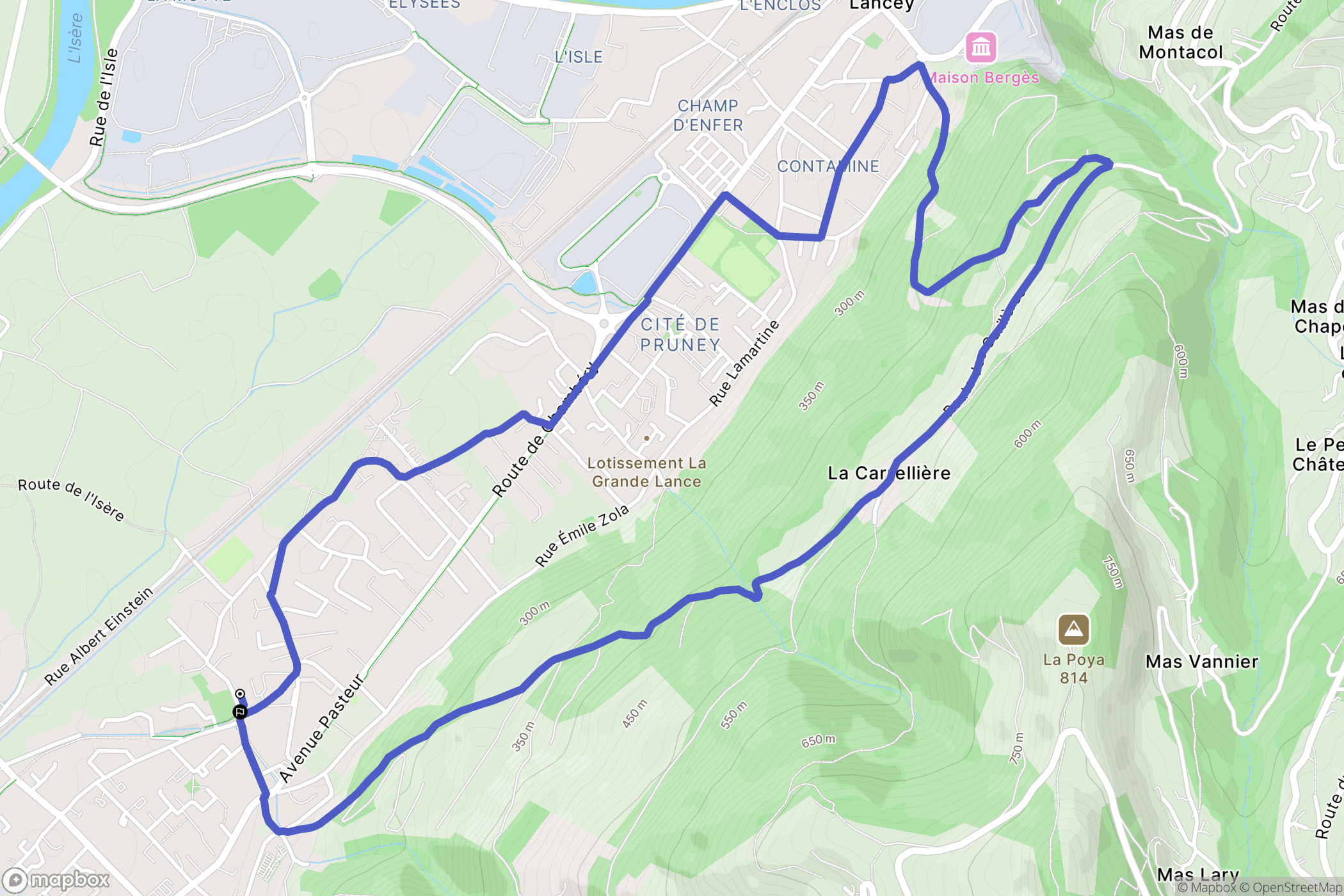 Le Versoud : carte du parcours de randonnée - France