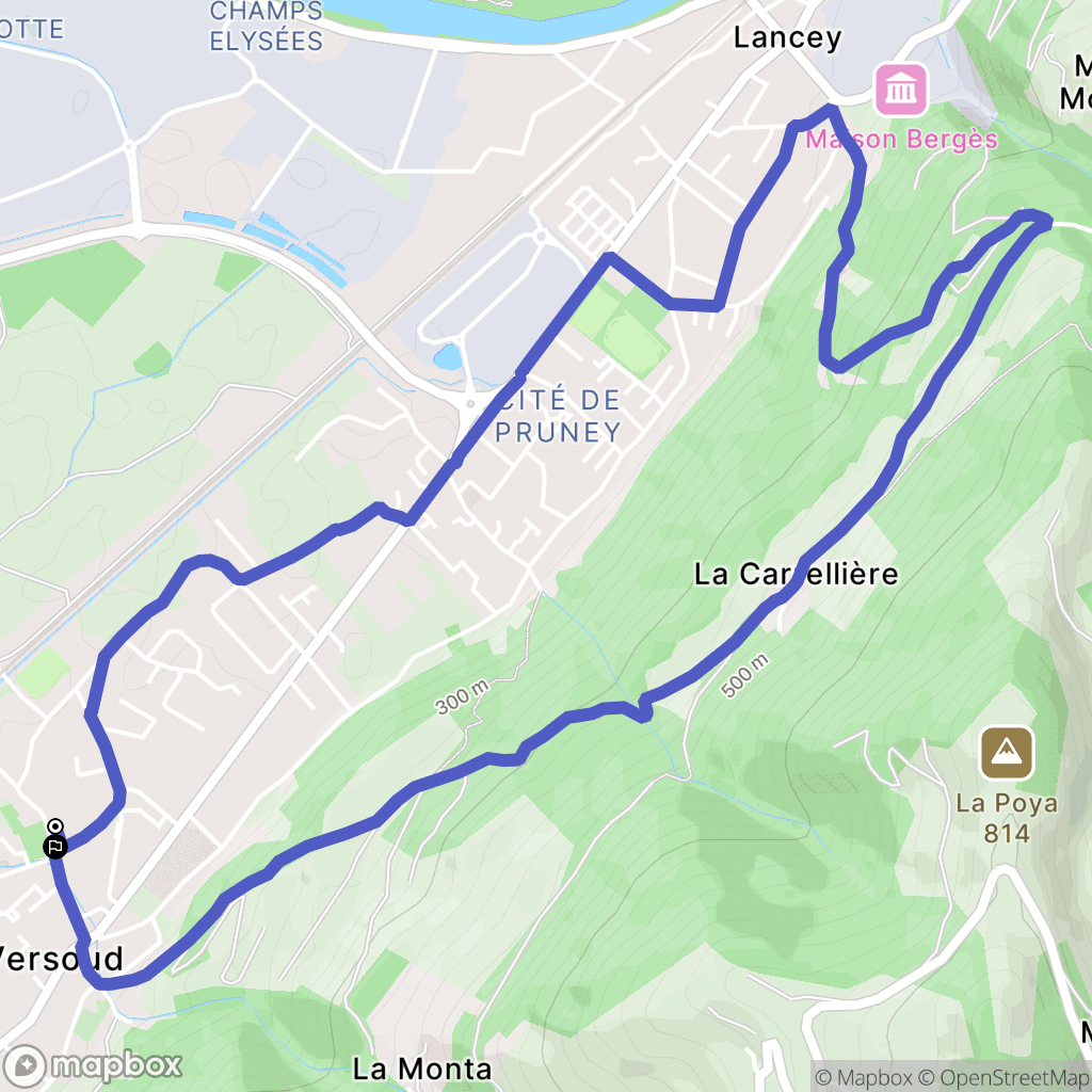 Le Versoud : carte du parcours de randonnée - France