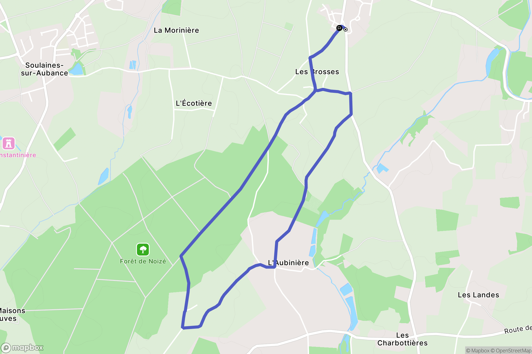 Saint-Melaine-sur-Aubance : carte du parcours de randonnée - France