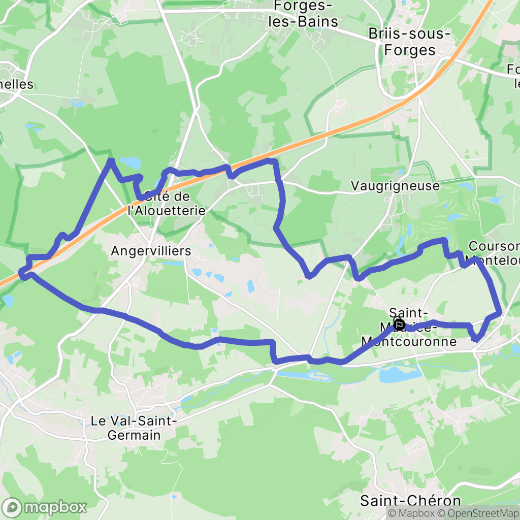 Saint-Maurice-Montcouronne : carte du parcours de randonnée - France