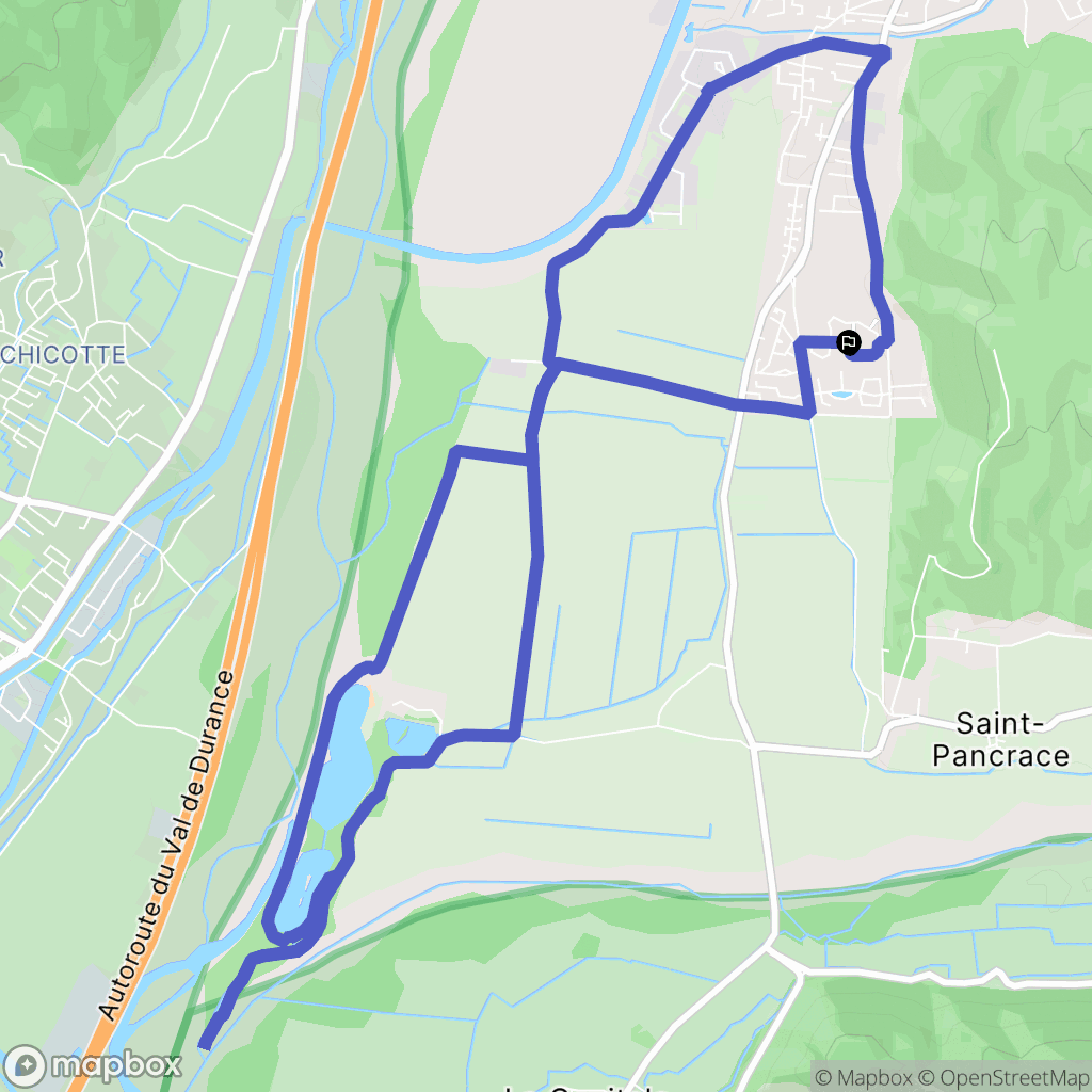 Oraison : carte du parcours de randonnée - France