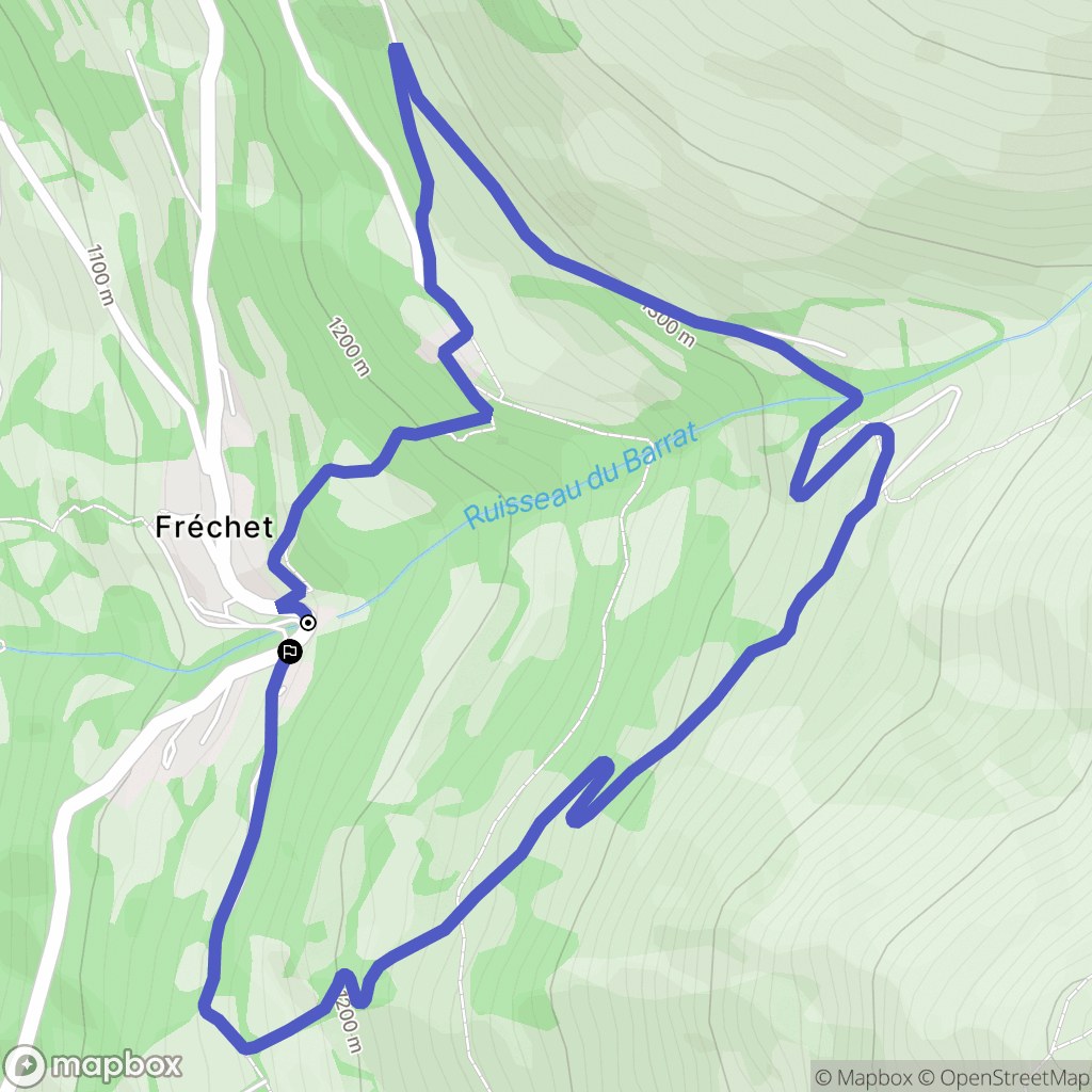 Cazaux-Fréchet-Anéran-Camors : carte du parcours de randonnée - France
