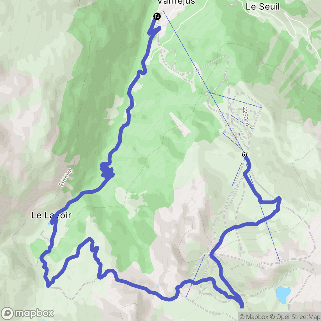 Modane : carte du parcours de randonnée - France