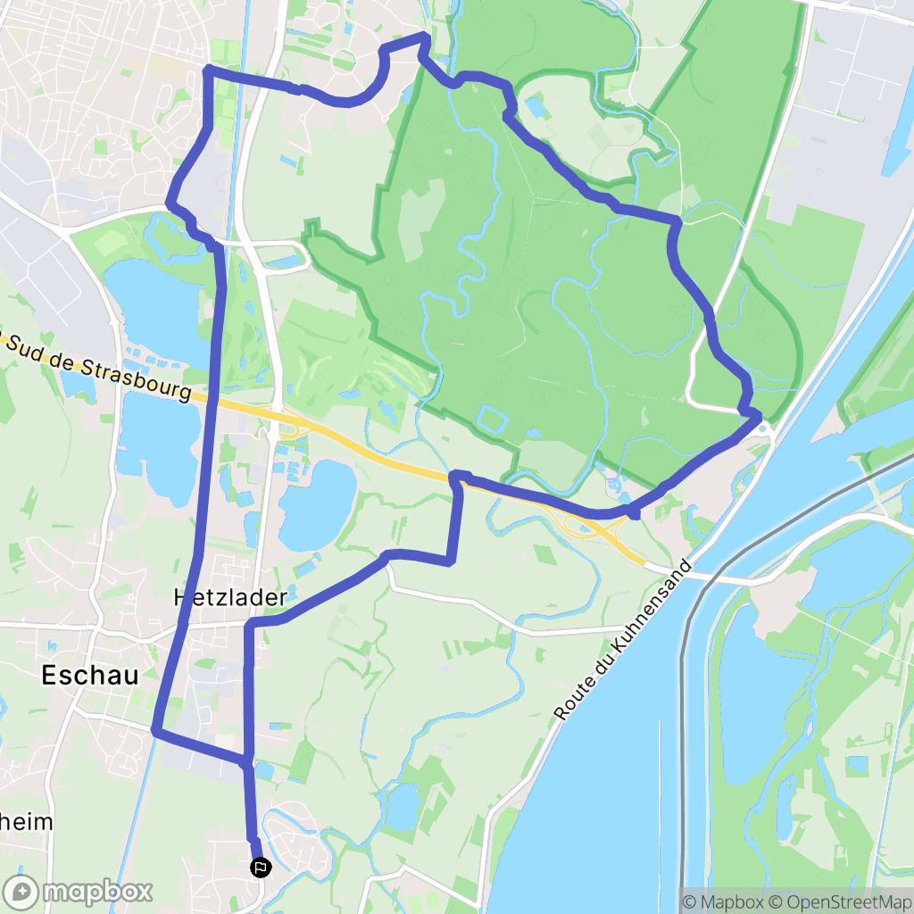 Plobsheim : carte du parcours de randonnée - France