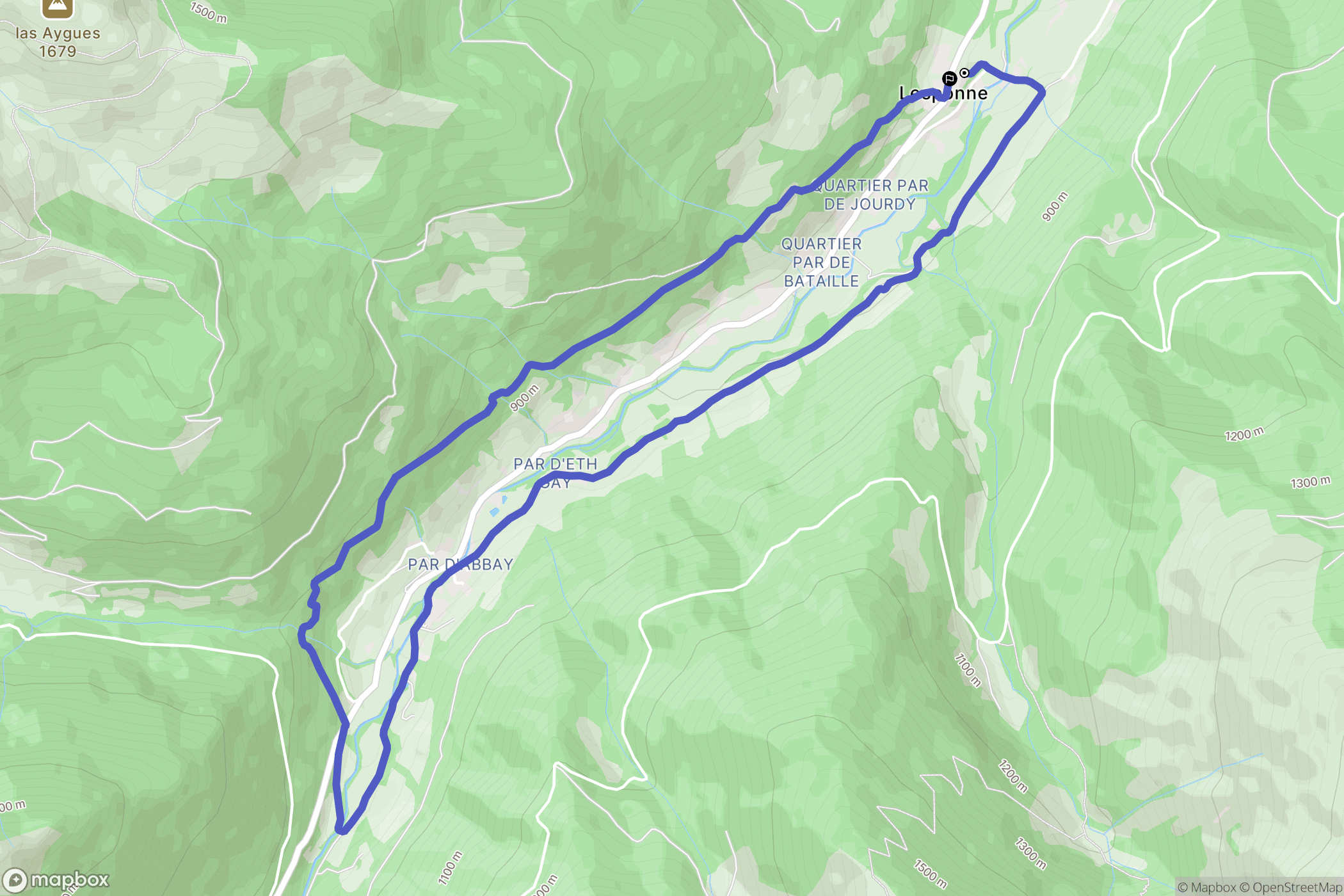 Beaudean : carte du parcours de randonnée - France