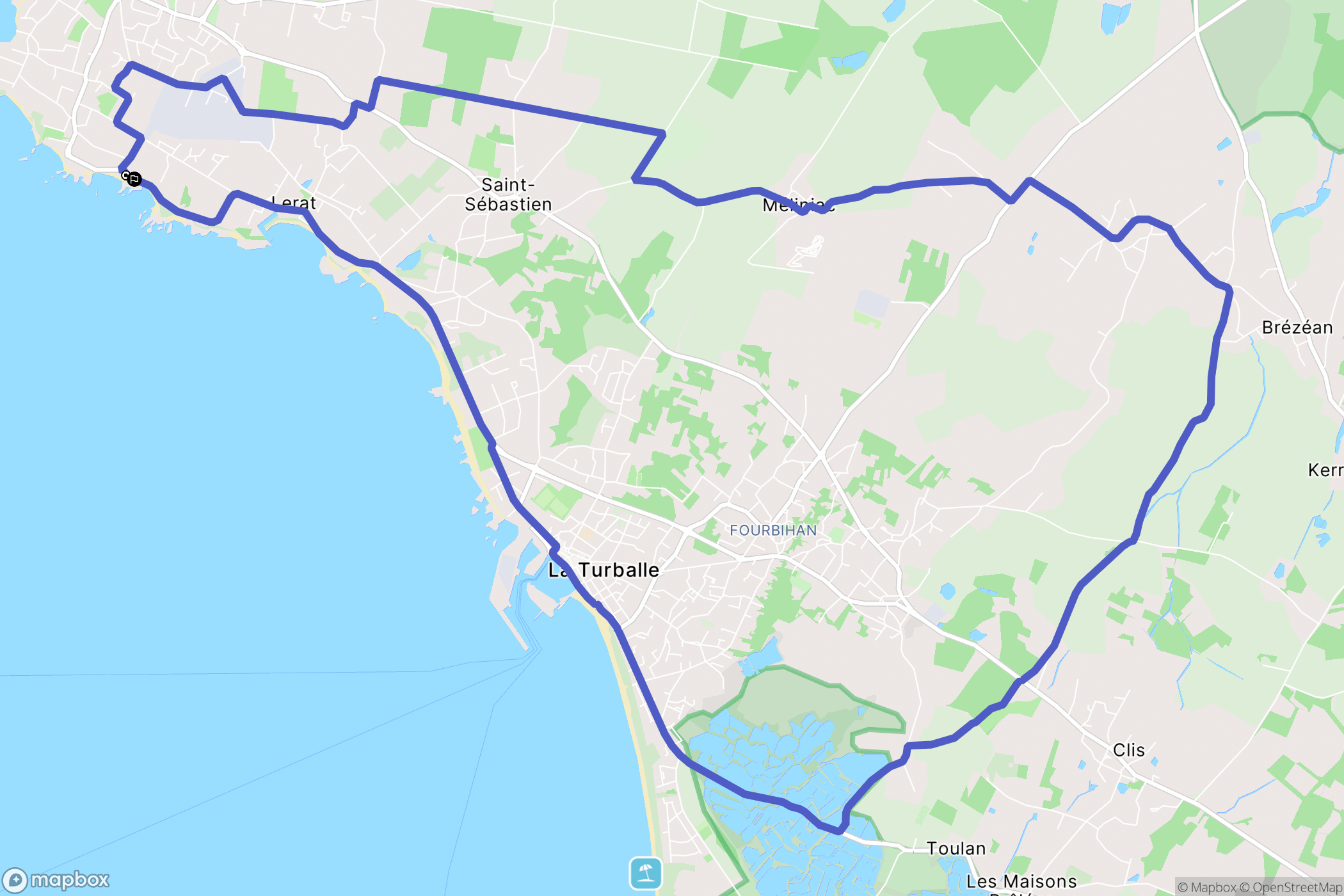 Piriac-sur-Mer : carte du parcours de randonnée - France