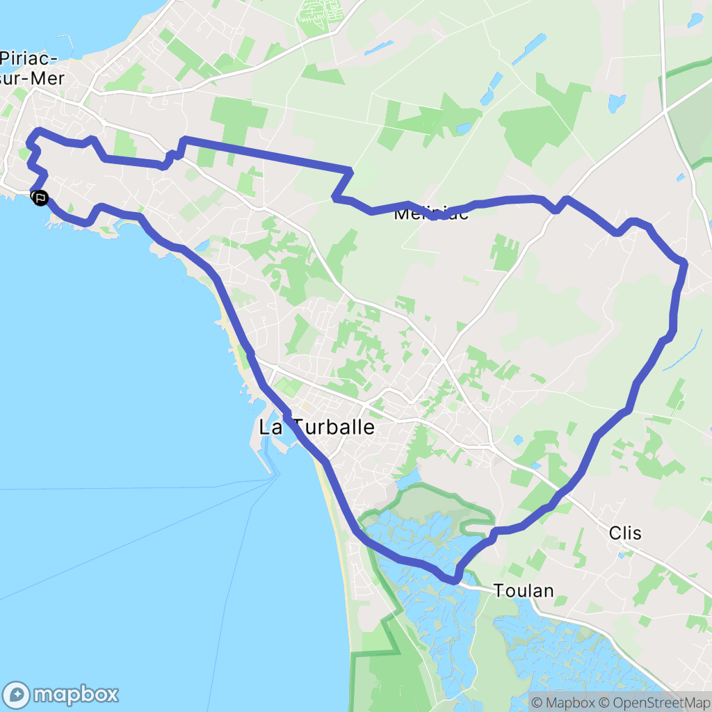 Piriac-sur-Mer : carte du parcours de randonnée - France
