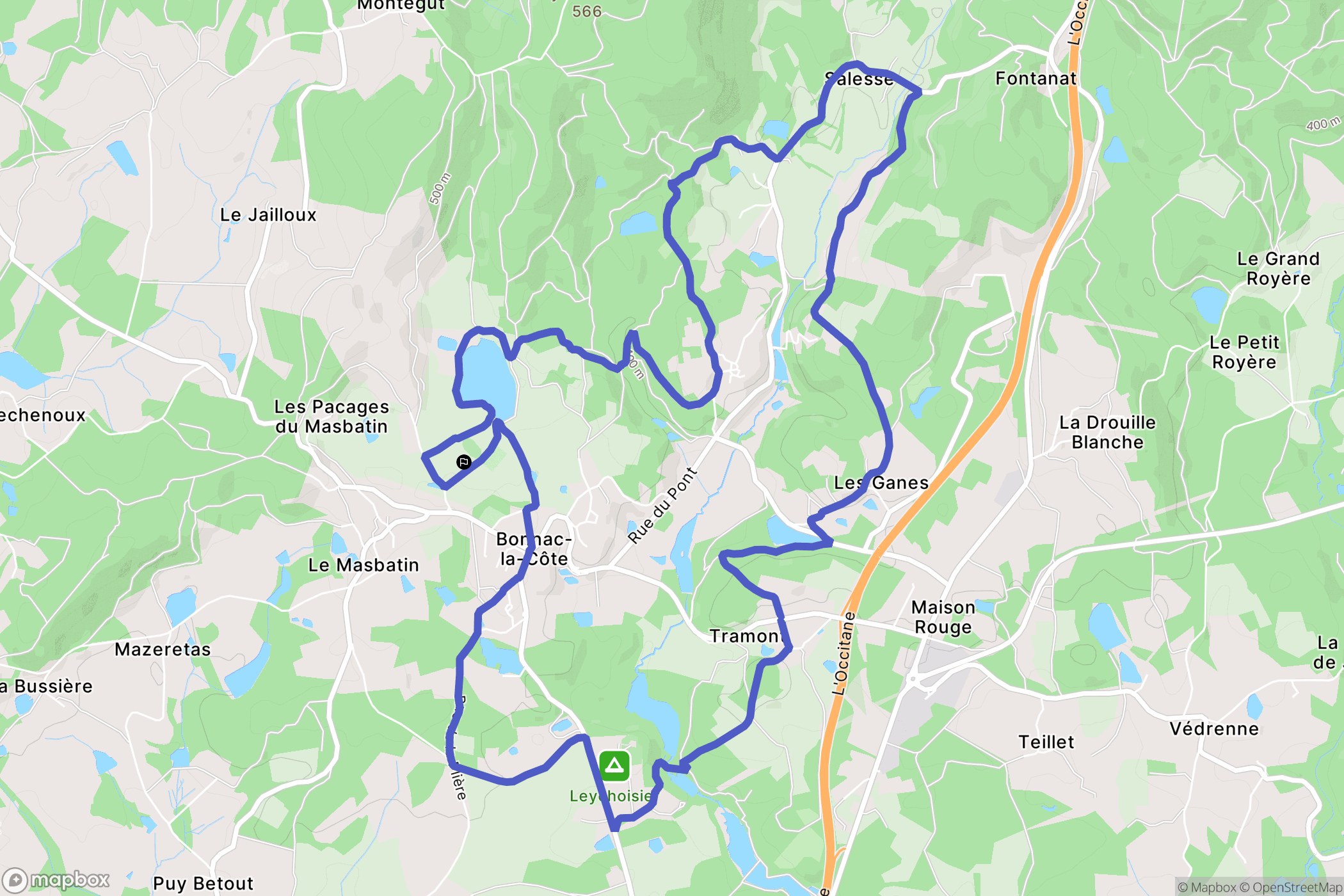 Bonnac-la-Côte : carte du parcours de randonnée - France