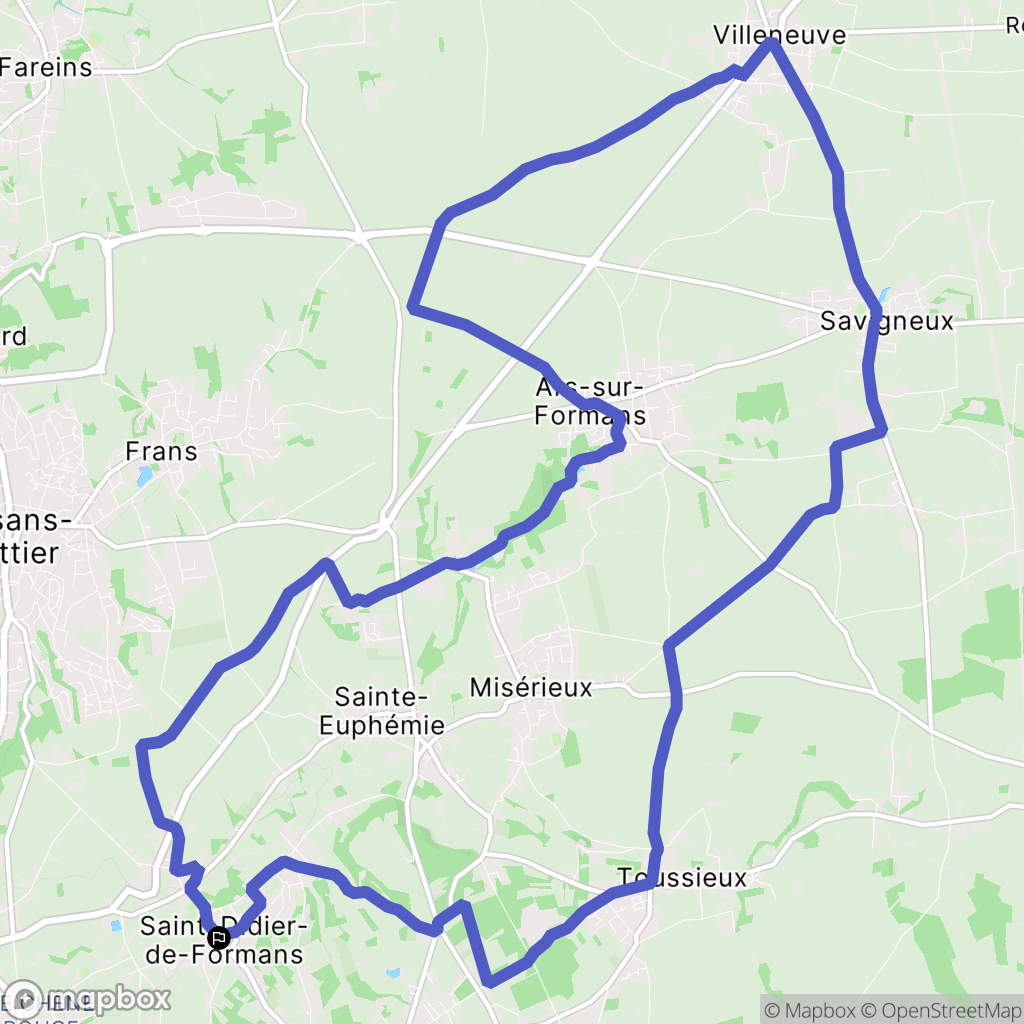 Saint-Didier-de-Formans : carte du parcours de randonnée - France