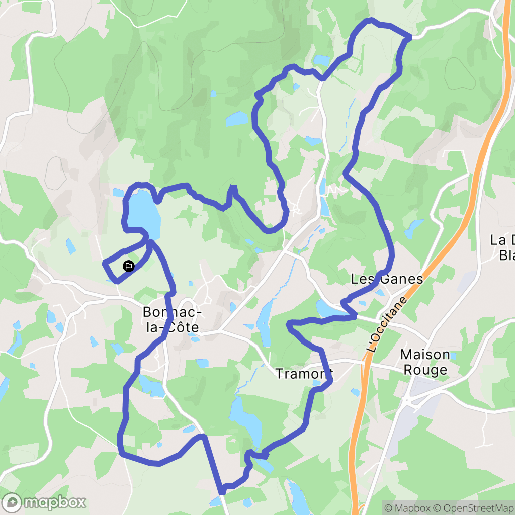 Bonnac-la-Côte : carte du parcours de randonnée - France