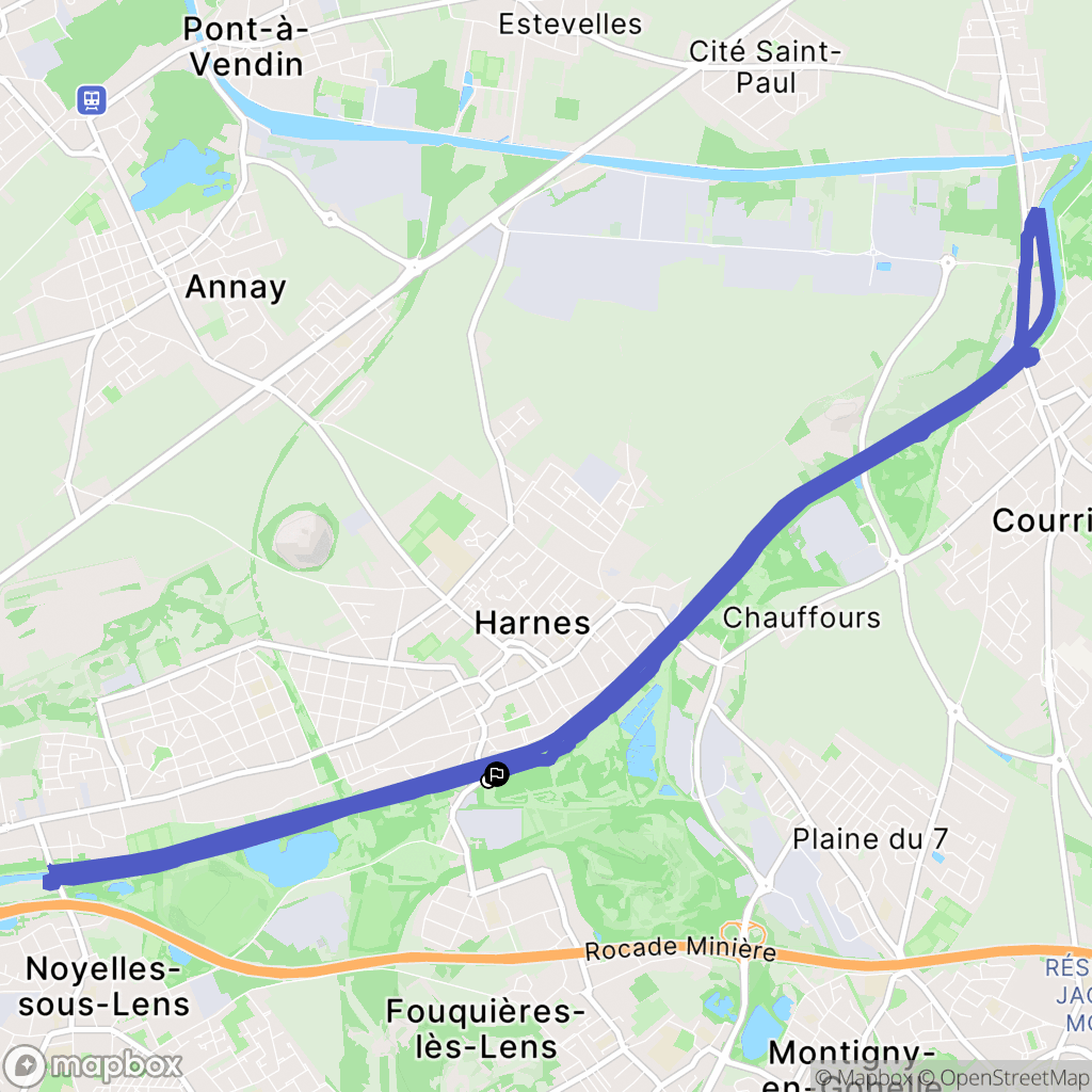 Harnes : carte du parcours de randonnée - France